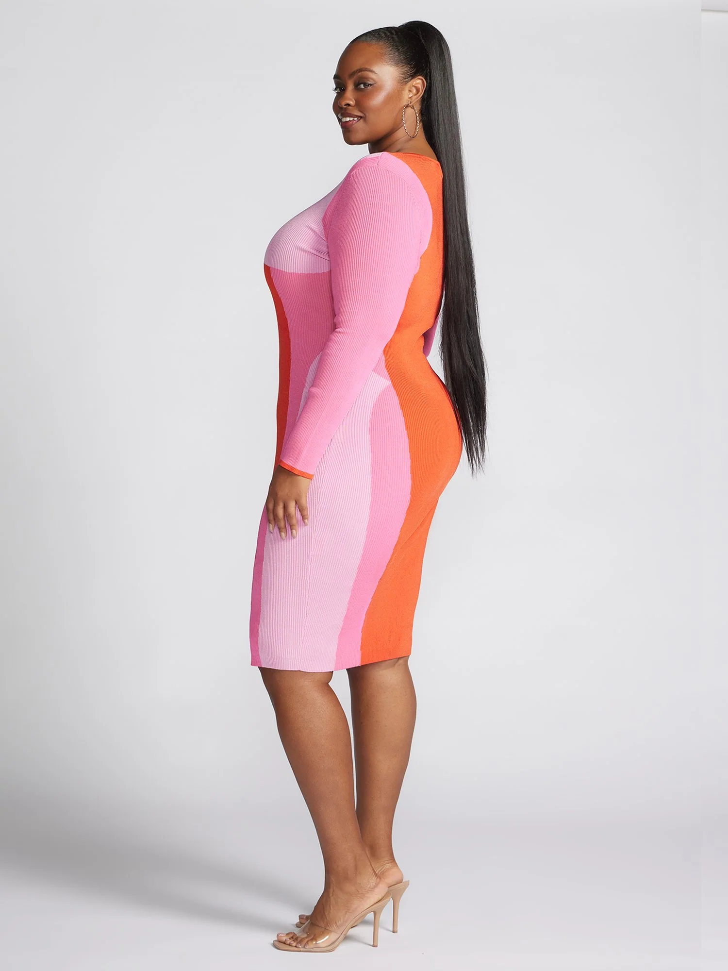 Emmesha Colorblock Ribbed Knit Sweater Dress - Image 3