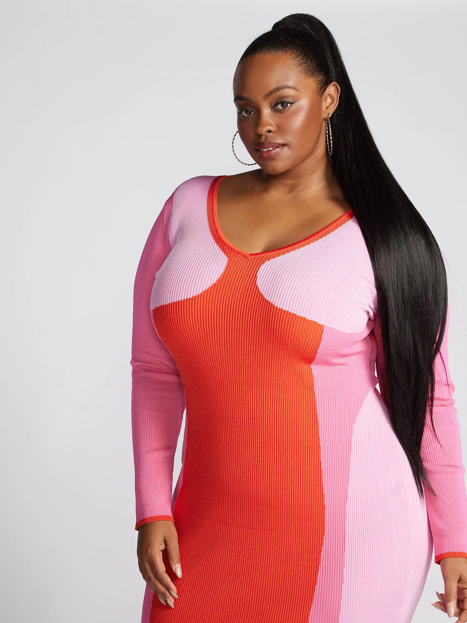 Emmesha Colorblock Ribbed Knit Sweater Dress - Image 5