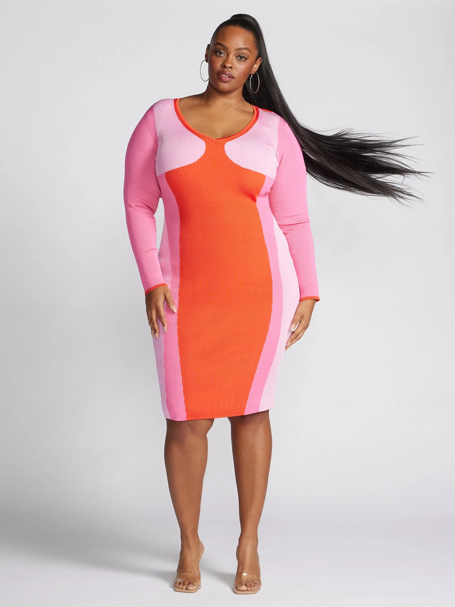 Emmesha Colorblock Ribbed Knit Sweater Dress - Image 7