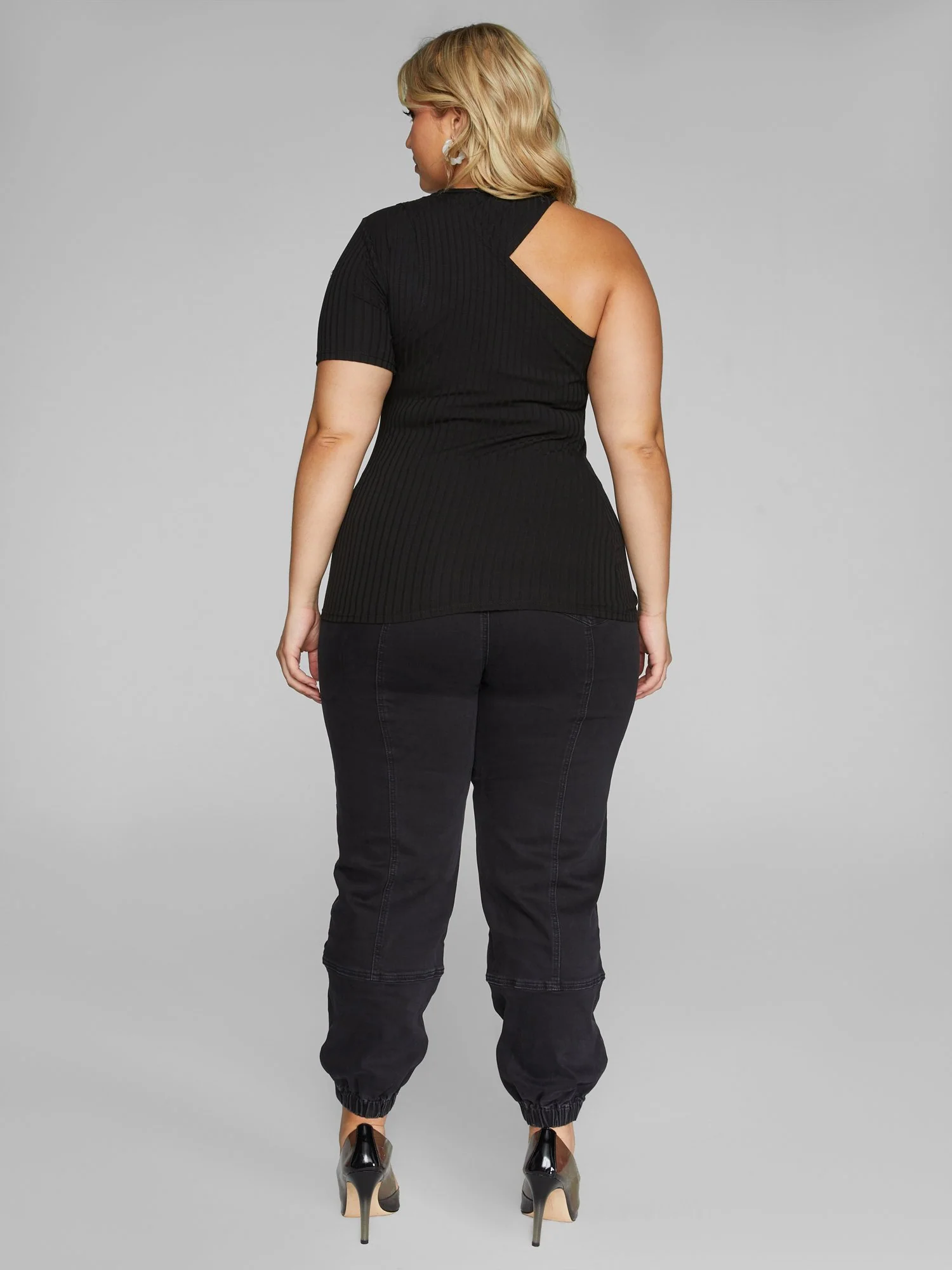 Erika Ribbed Knit Open Shoulder Top - Image 4