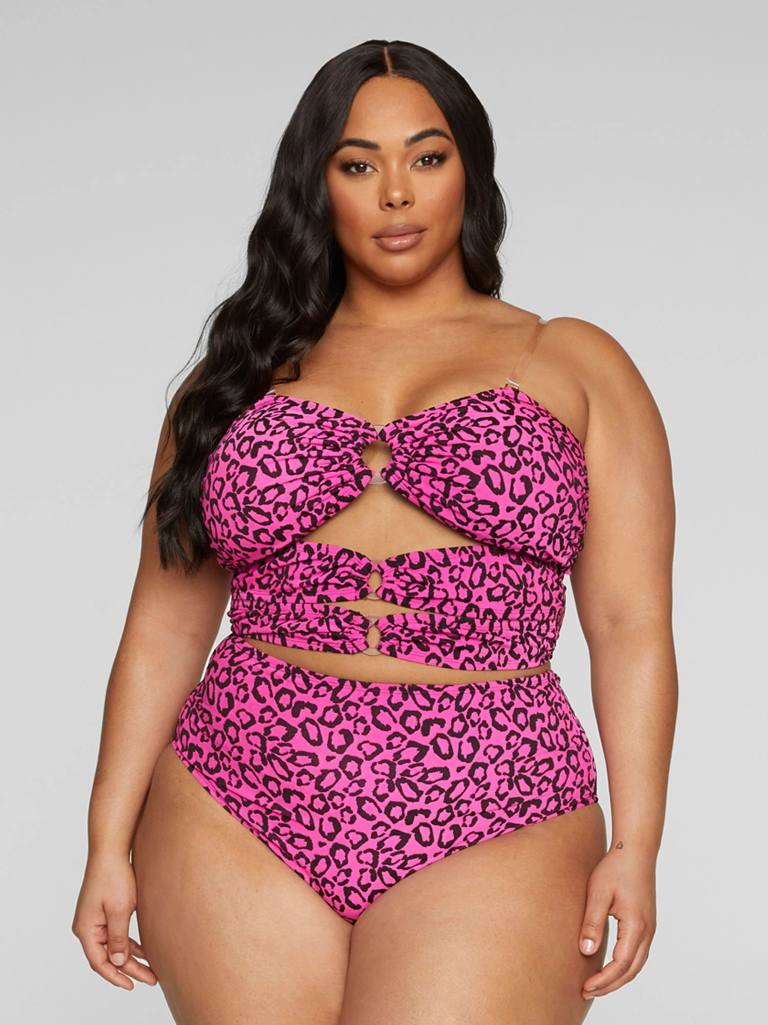 Esther Leopard Print Cutout Bikini Top - Image 2