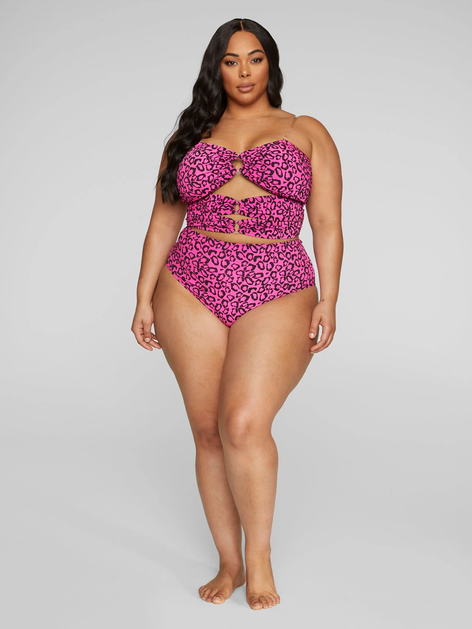 Esther Leopard Print Cutout Bikini Top - Image 3