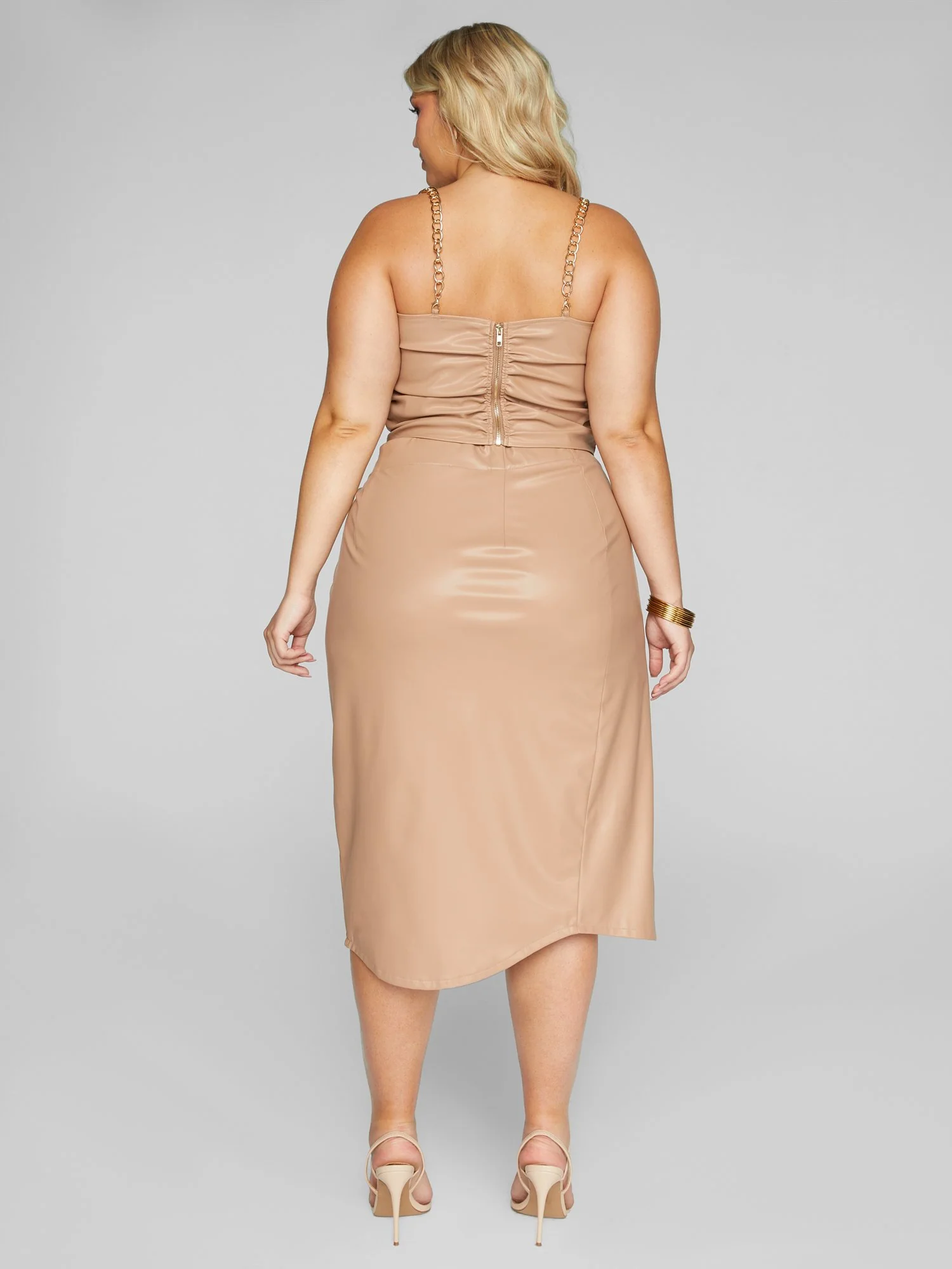 Eva Faux Leather Chain Strap Crop Top - Image 4