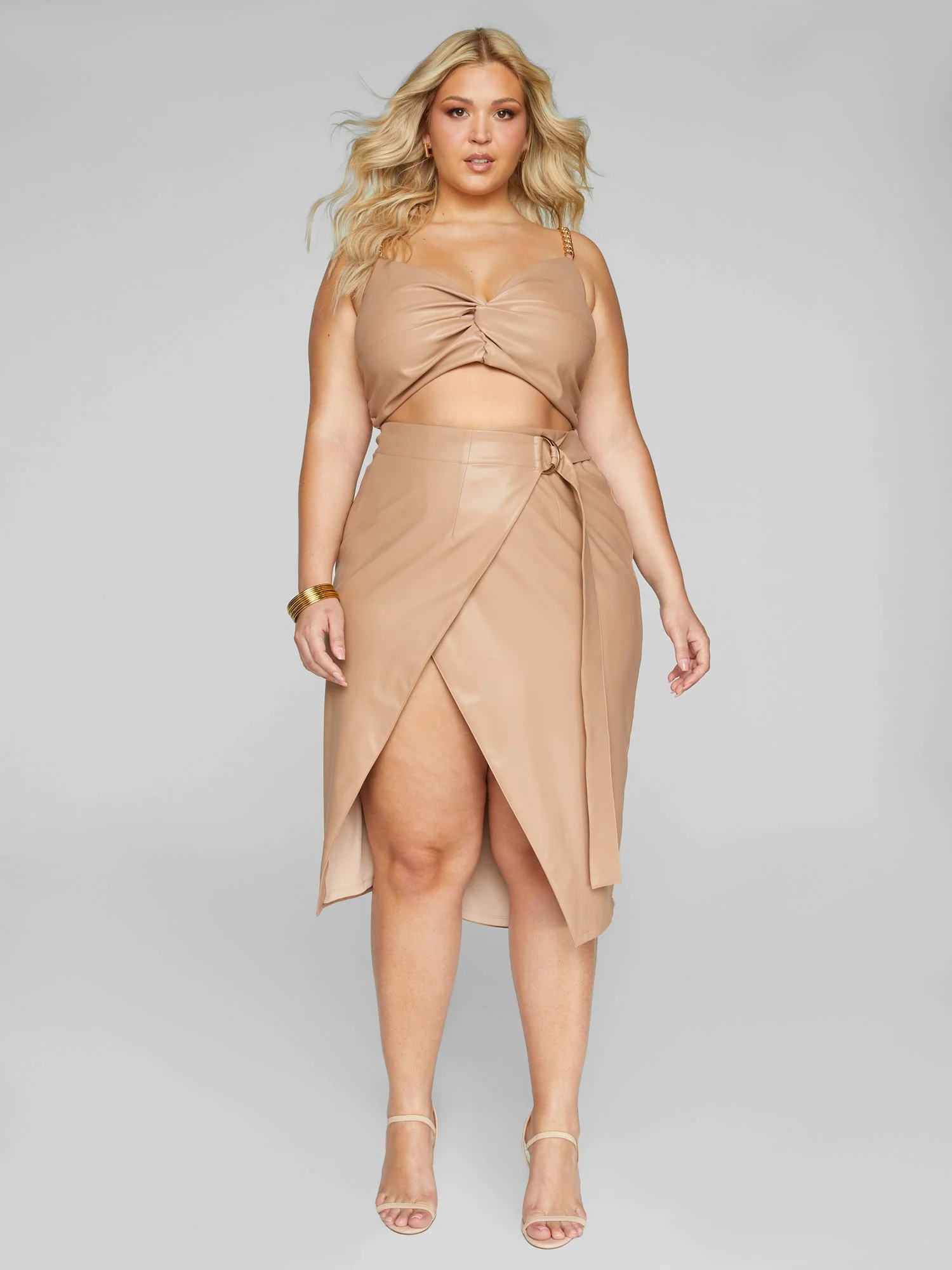 Eva Faux Leather Wrap Skirt - Image 3