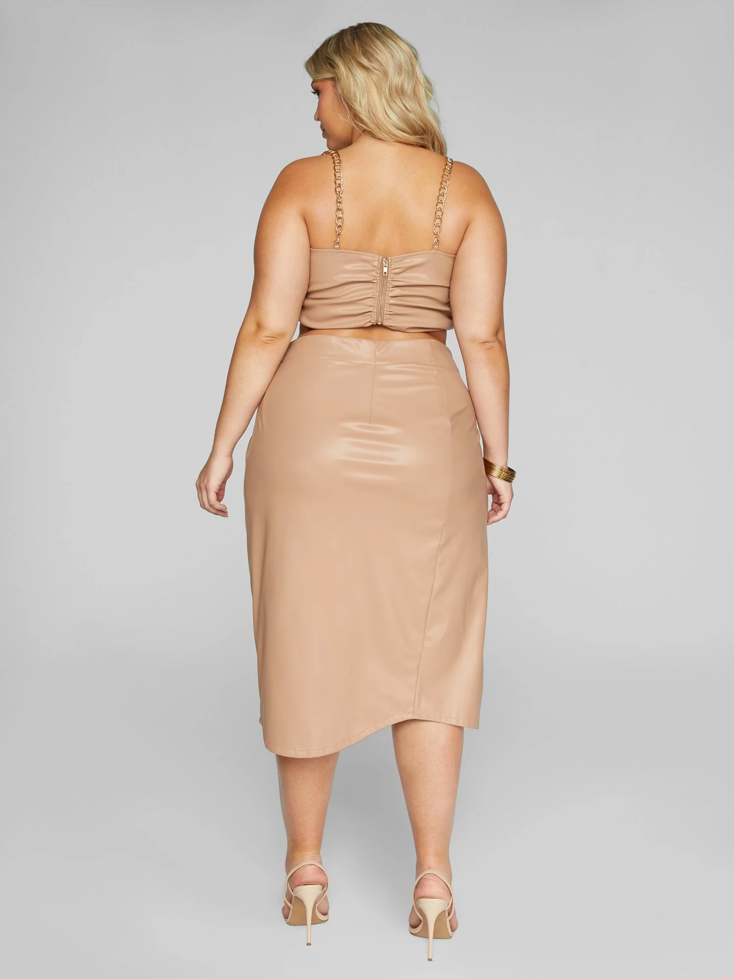 Eva Faux Leather Wrap Skirt - Image 4