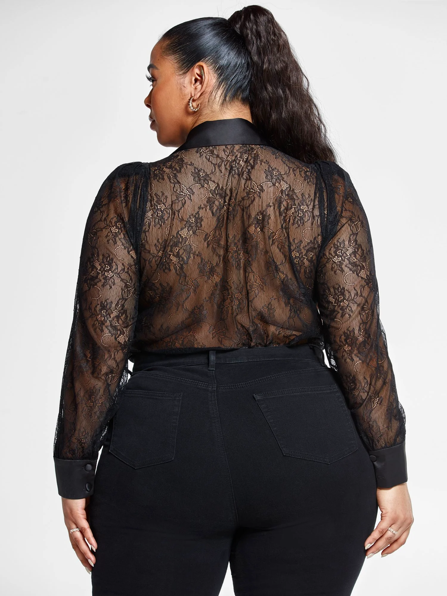 Eva Lace Button Down Shirt - Image 3