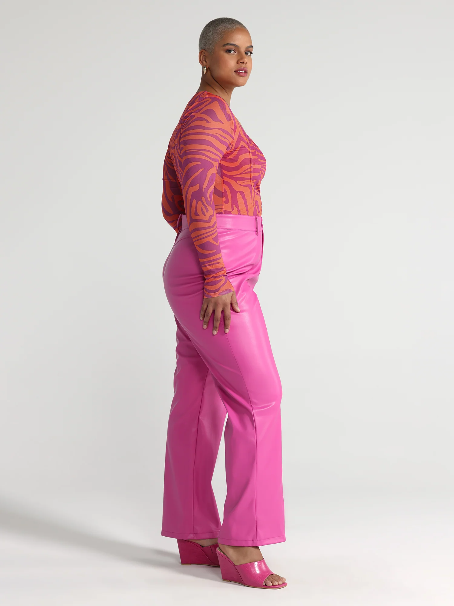 Eveline Zebra Print Mesh Top - Image 2