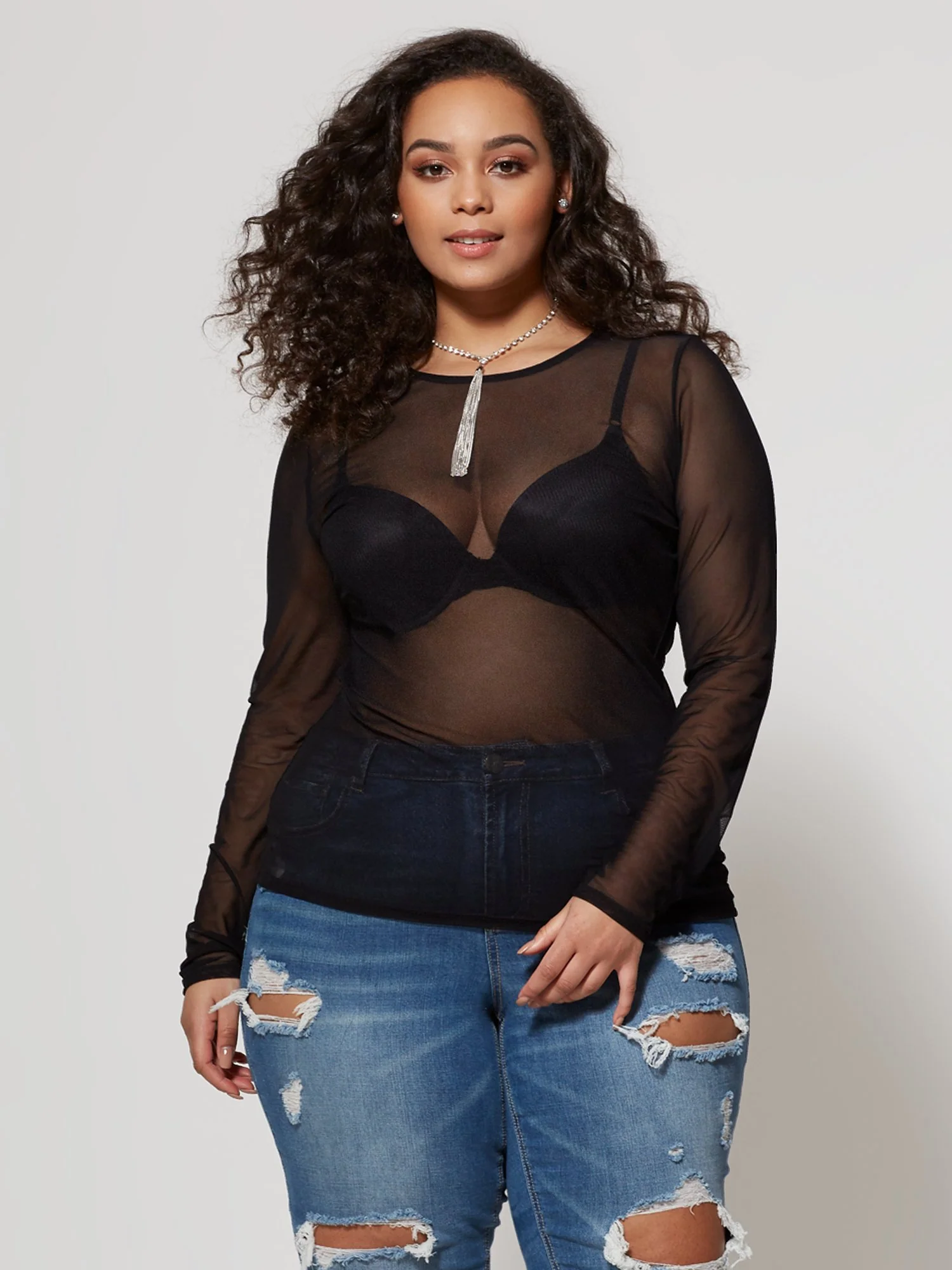 Evelyn Black Scoop Neck Top - Image 2