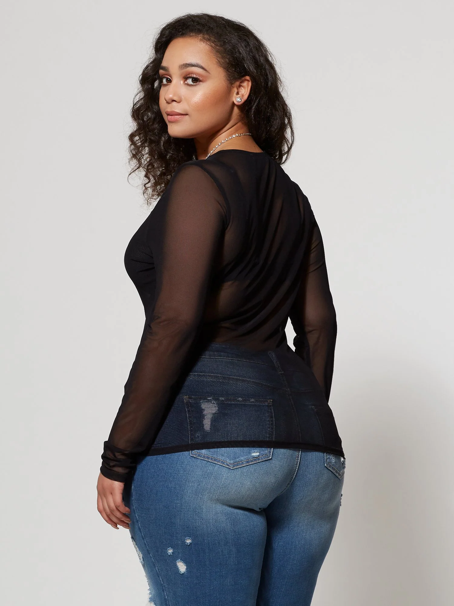 Evelyn Black Scoop Neck Top - Image 3