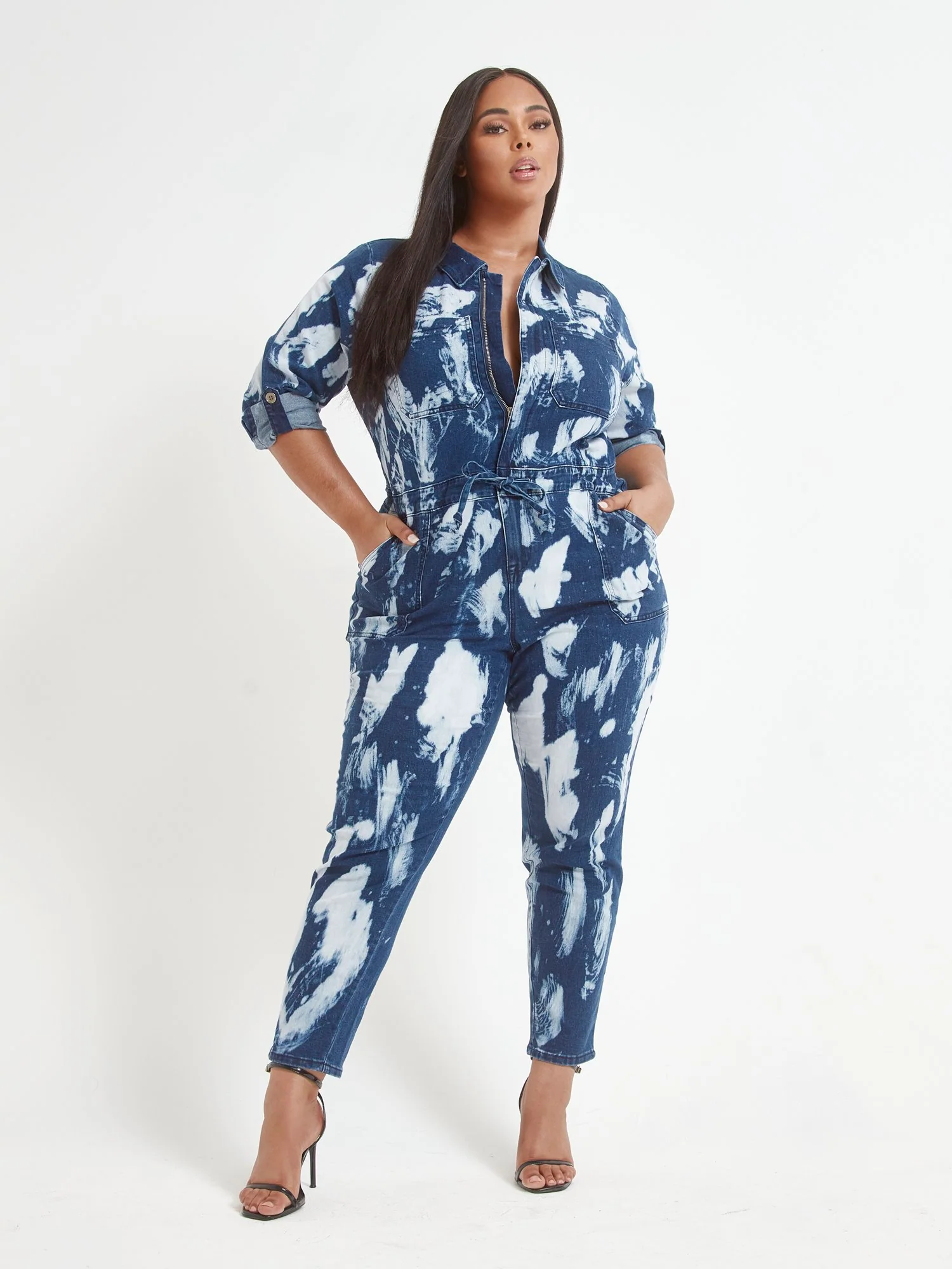 Evie Tie Dye Denim Jumpsuit - Image 2