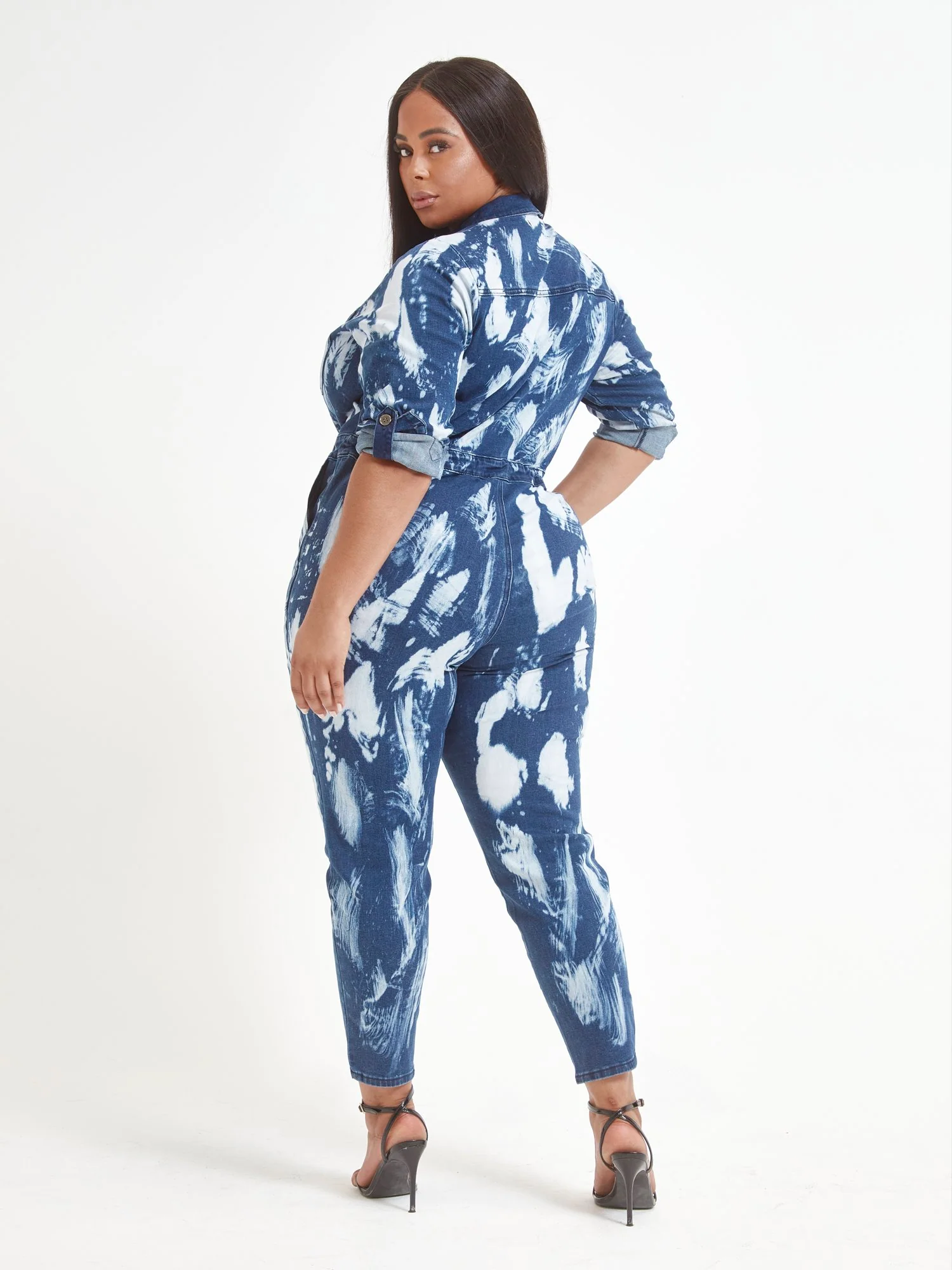 Evie Tie Dye Denim Jumpsuit - Image 3
