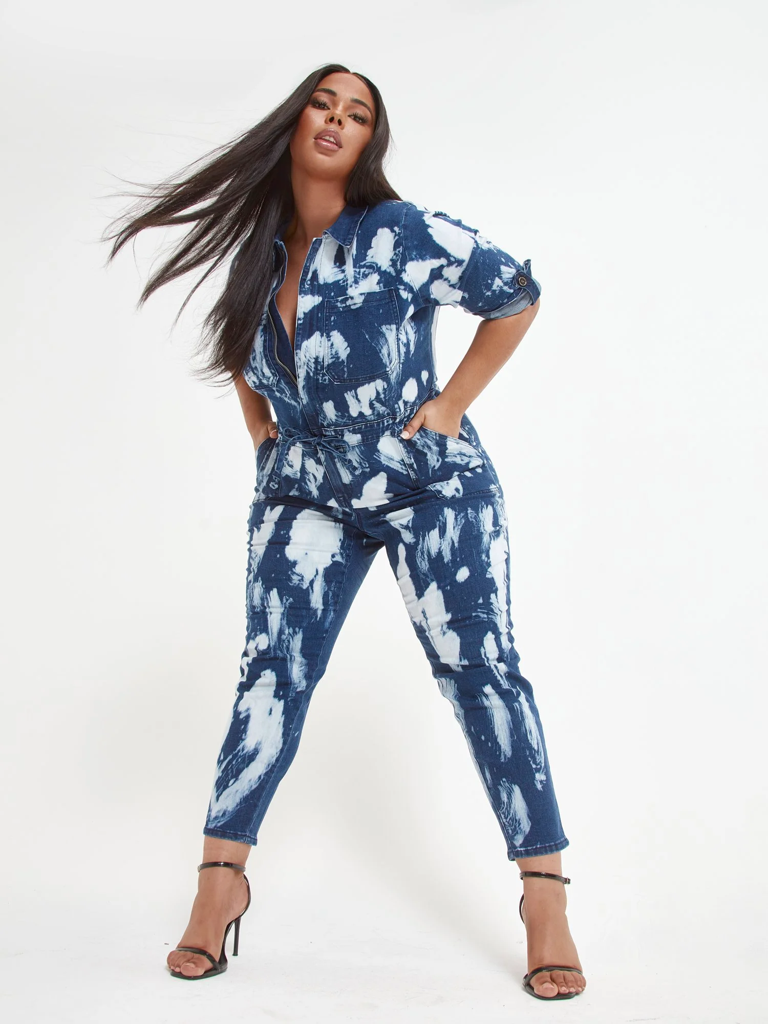 Evie Tie Dye Denim Jumpsuit - Image 6