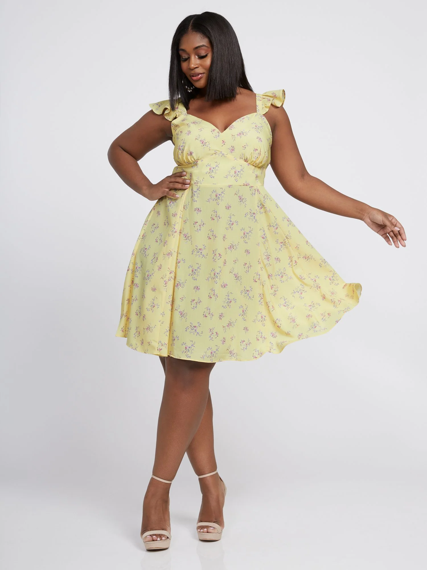 Fabiana Sleeveless Floral Flare Dress - Image 4