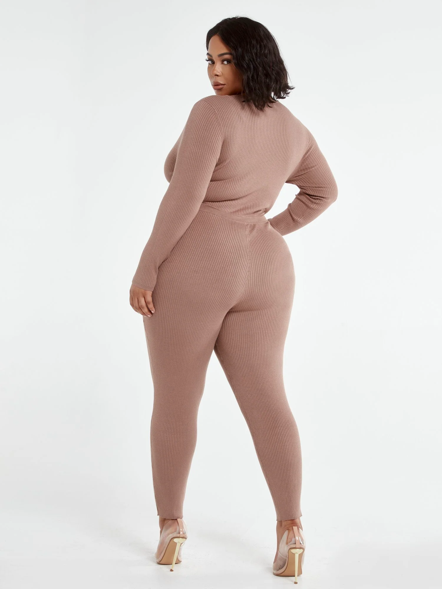 Farah Faux-Wrap Sweater Jumpsuit - Image 3