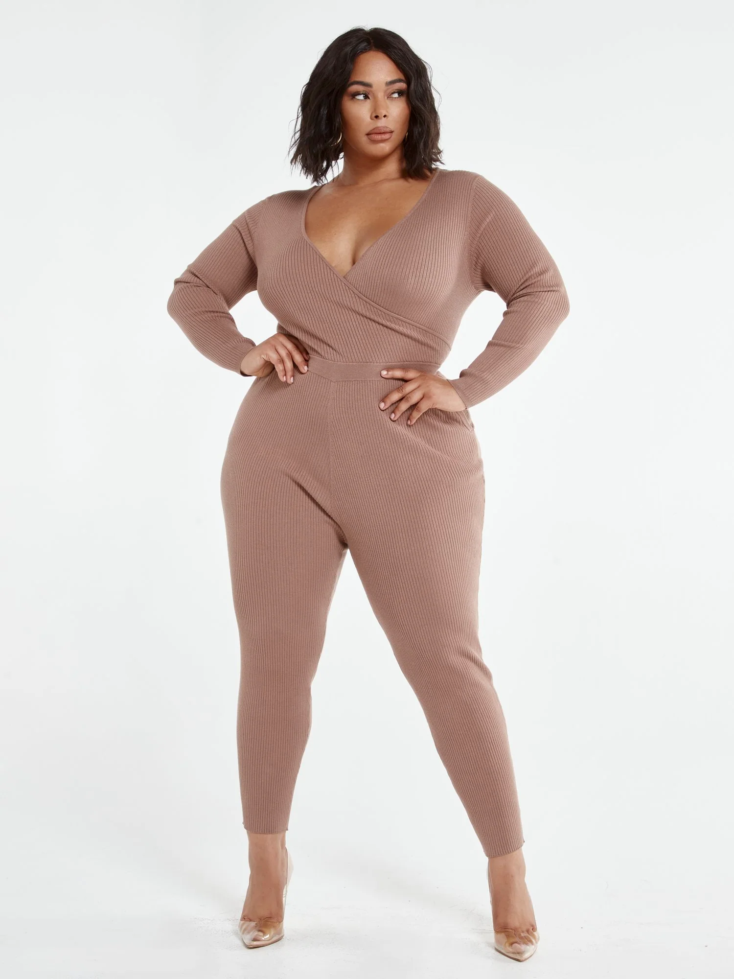 Farah Faux-Wrap Sweater Jumpsuit - Image 4