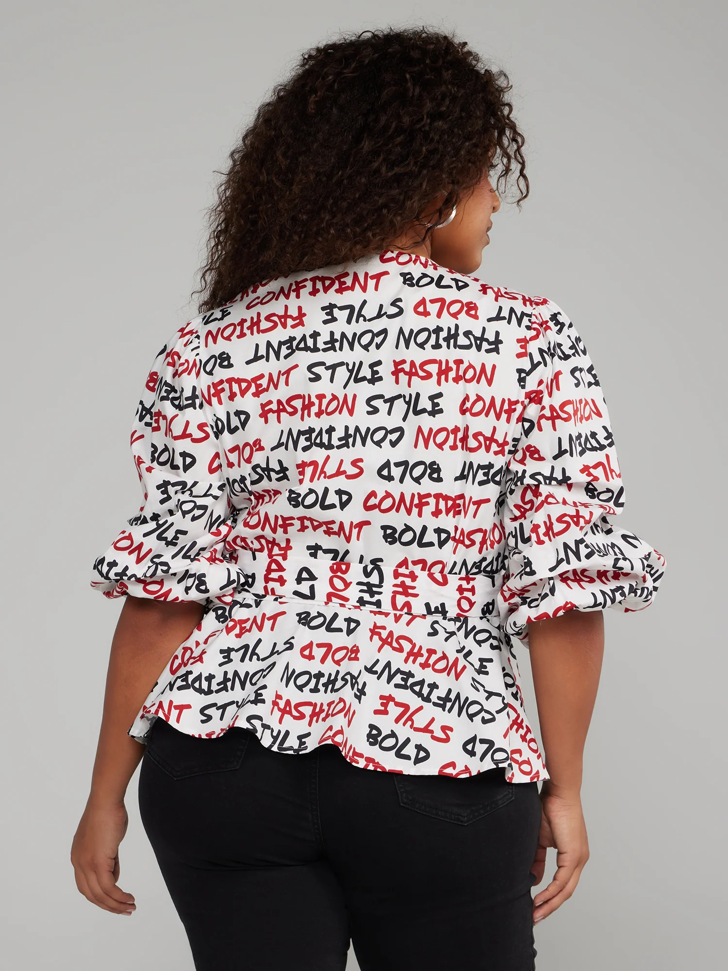 Fashionista Tie Waist Peplum Blouse - Image 3