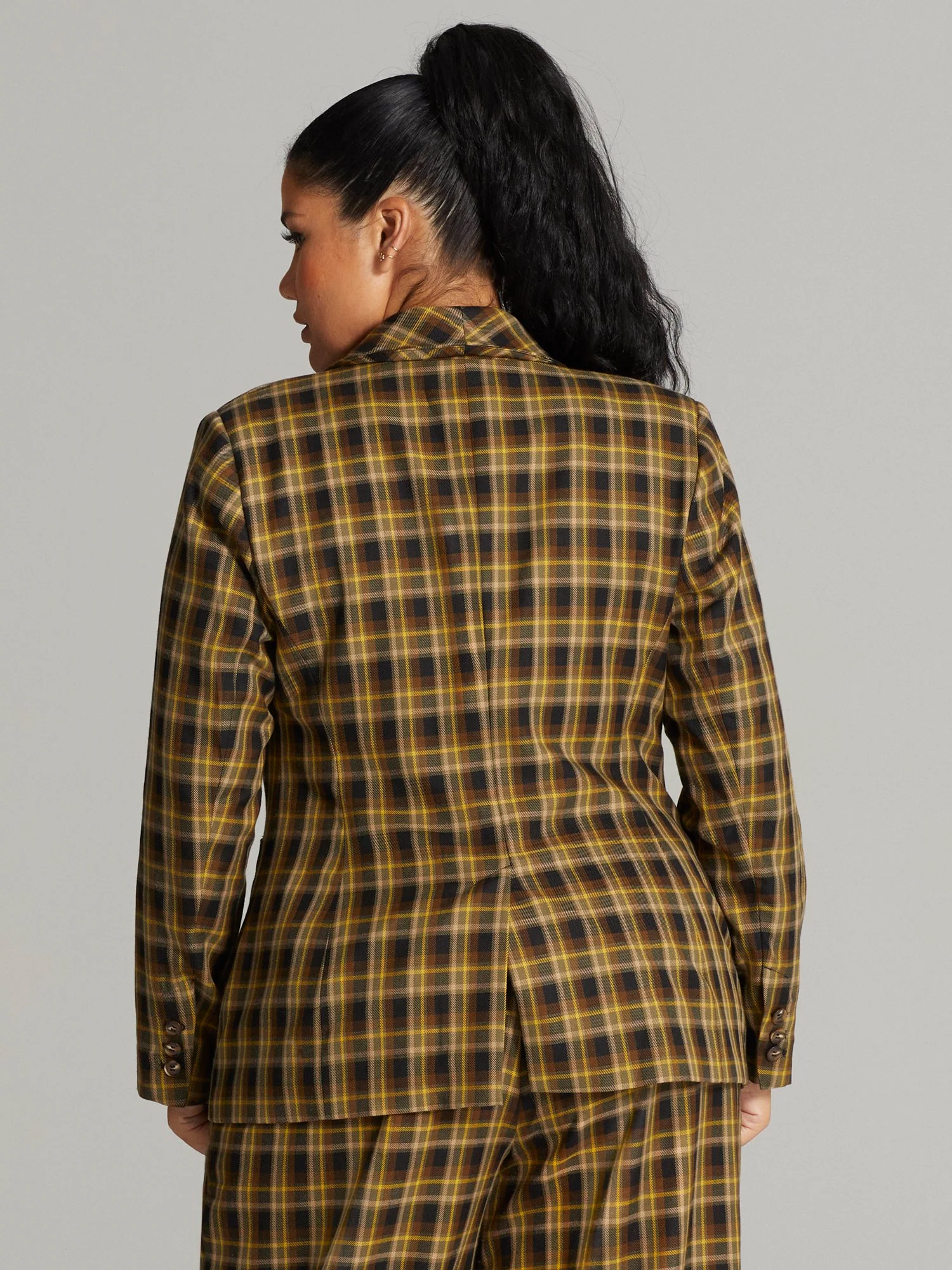 Faven Plaid Double Breasted Blazer - Image 4