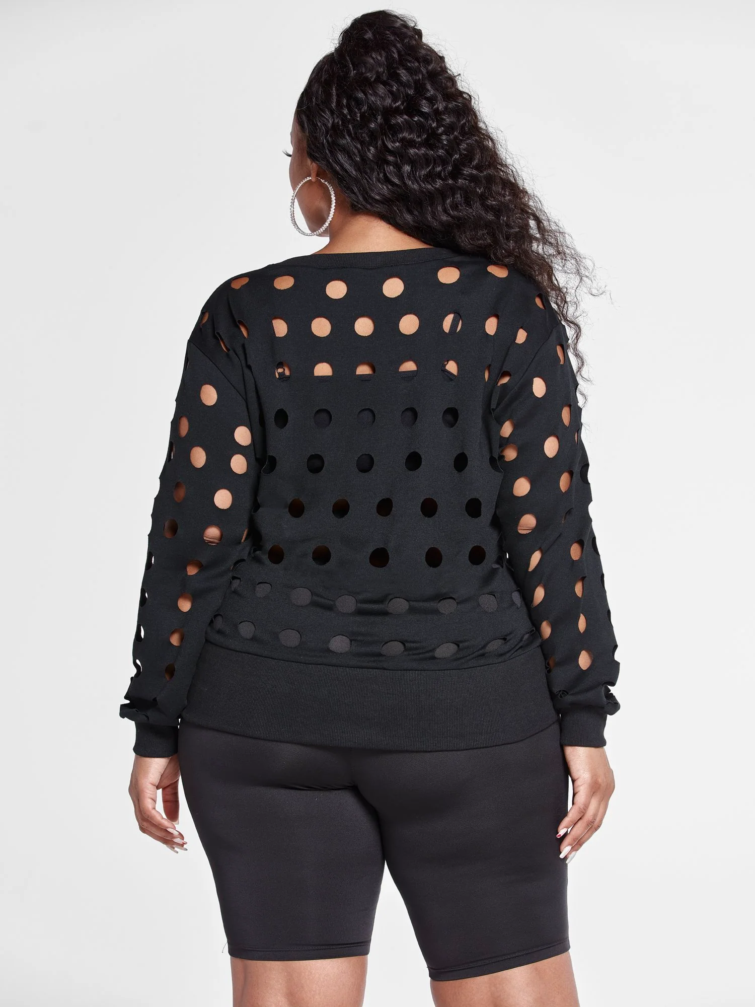 Felicia Pullover Top with Hole Details - Image 3