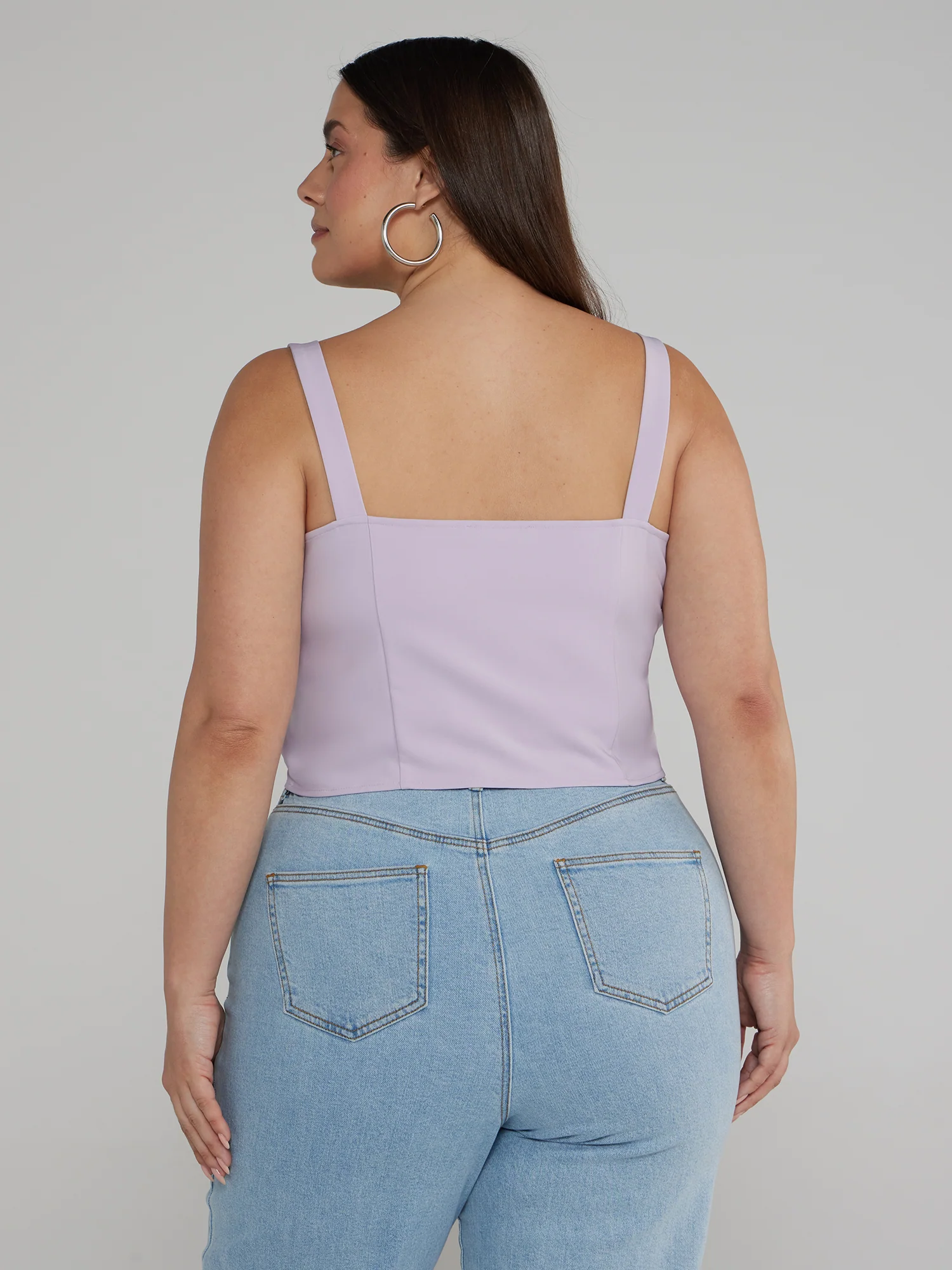 Front Zipper Sleeveless Corset Top - Image 3