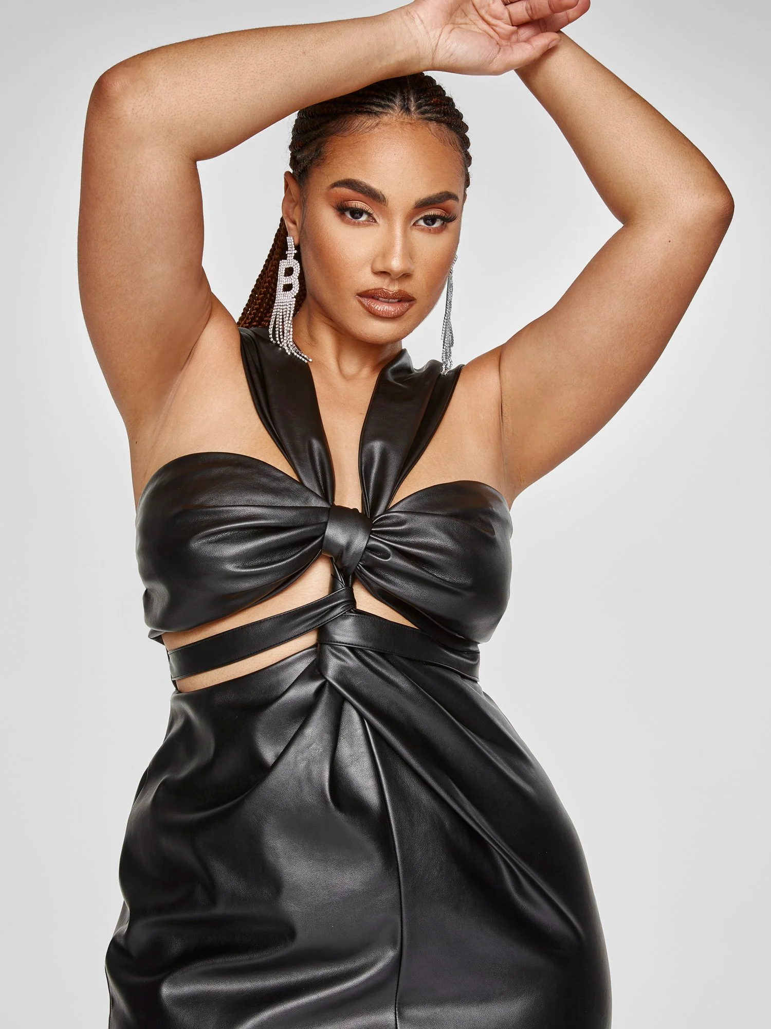 FTF Black Label - Gigi Faux Leather Twist Front Dress - Image 2