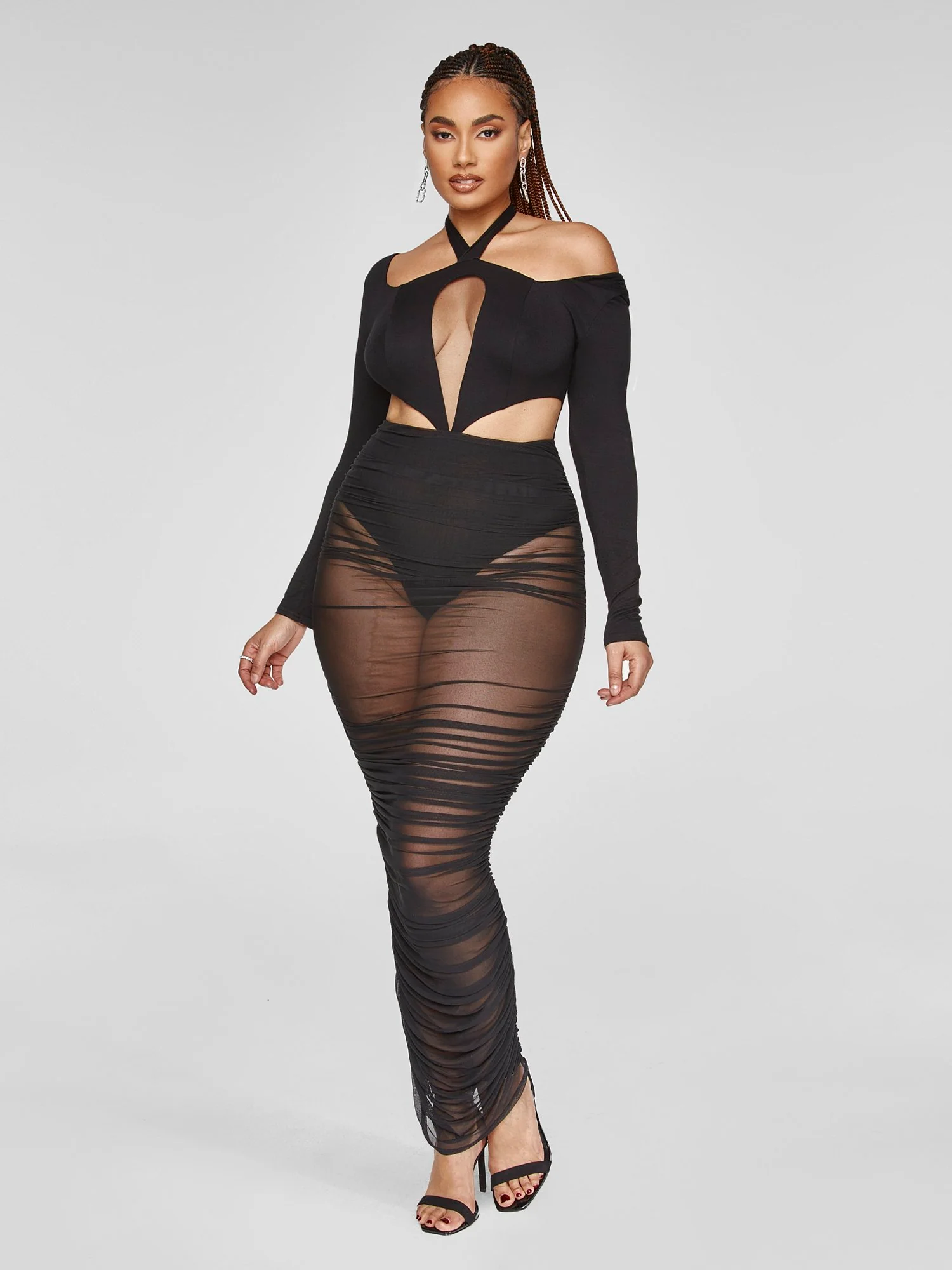 FTF Black Label - Tyra Mesh Maxi Dress - Image 3