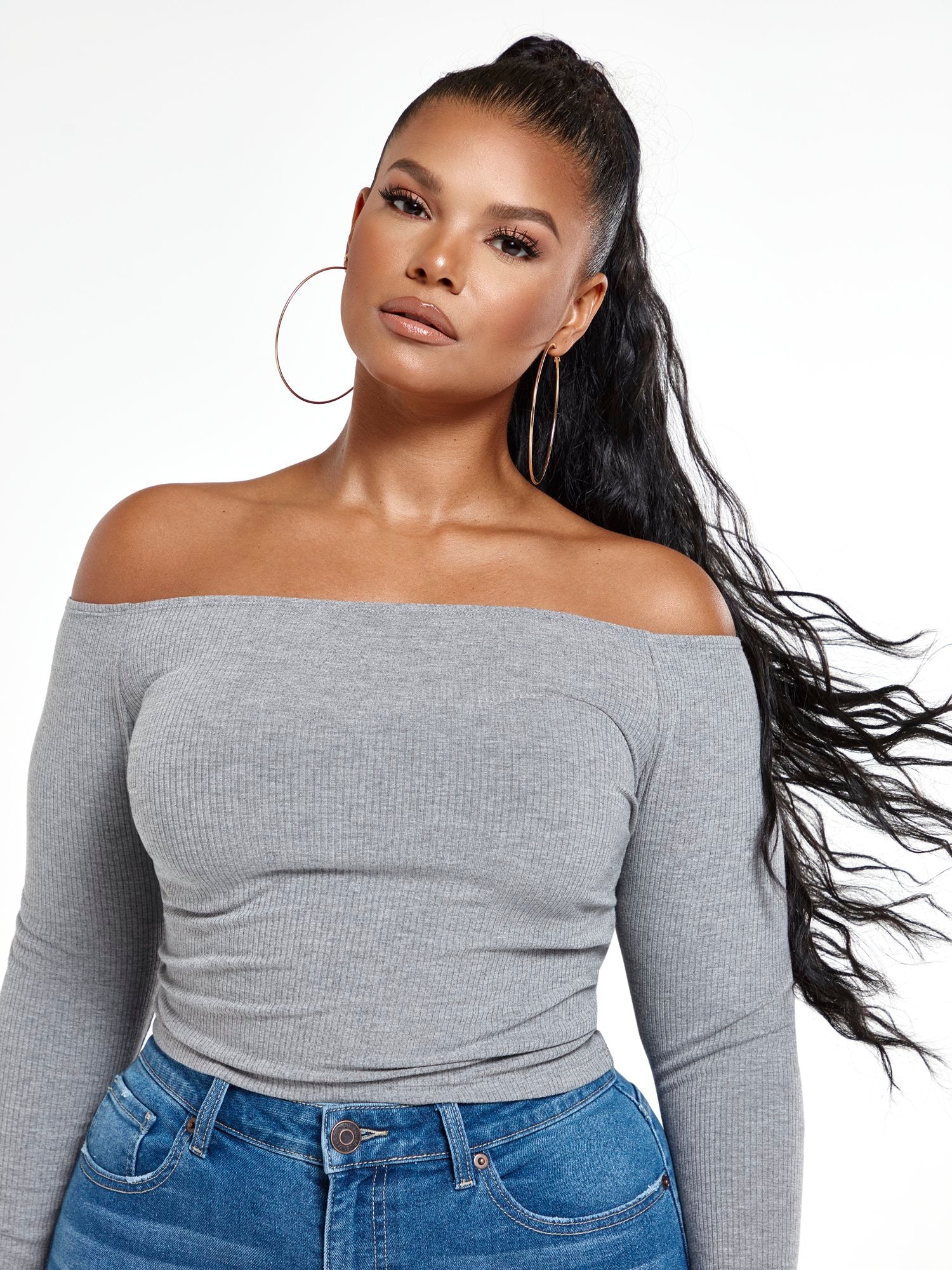 FTF Essentials - Off The Shoulder Rib Knit Top - Image 11
