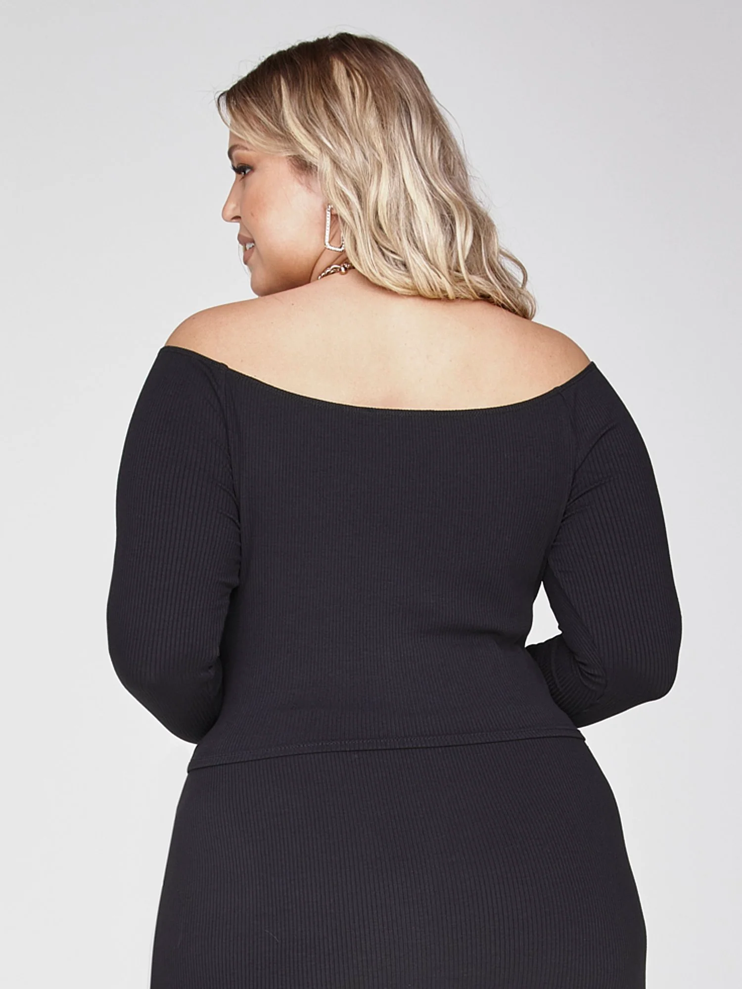 FTF Essentials - Off The Shoulder Rib Knit Top - Image 3