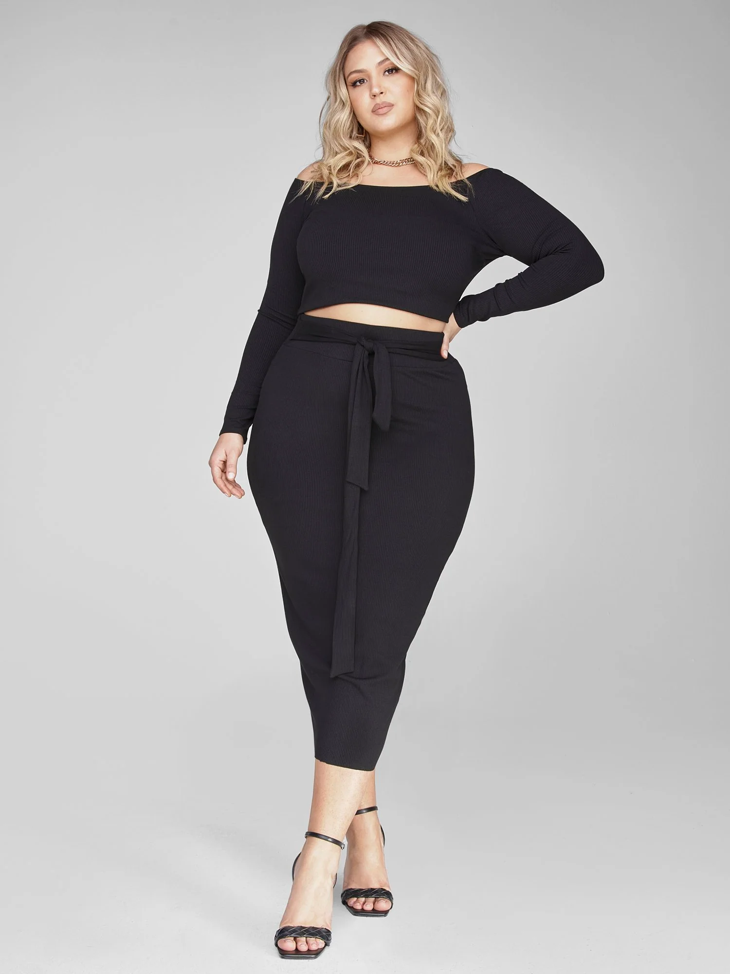 FTF Essentials - Off The Shoulder Rib Knit Top - Image 4