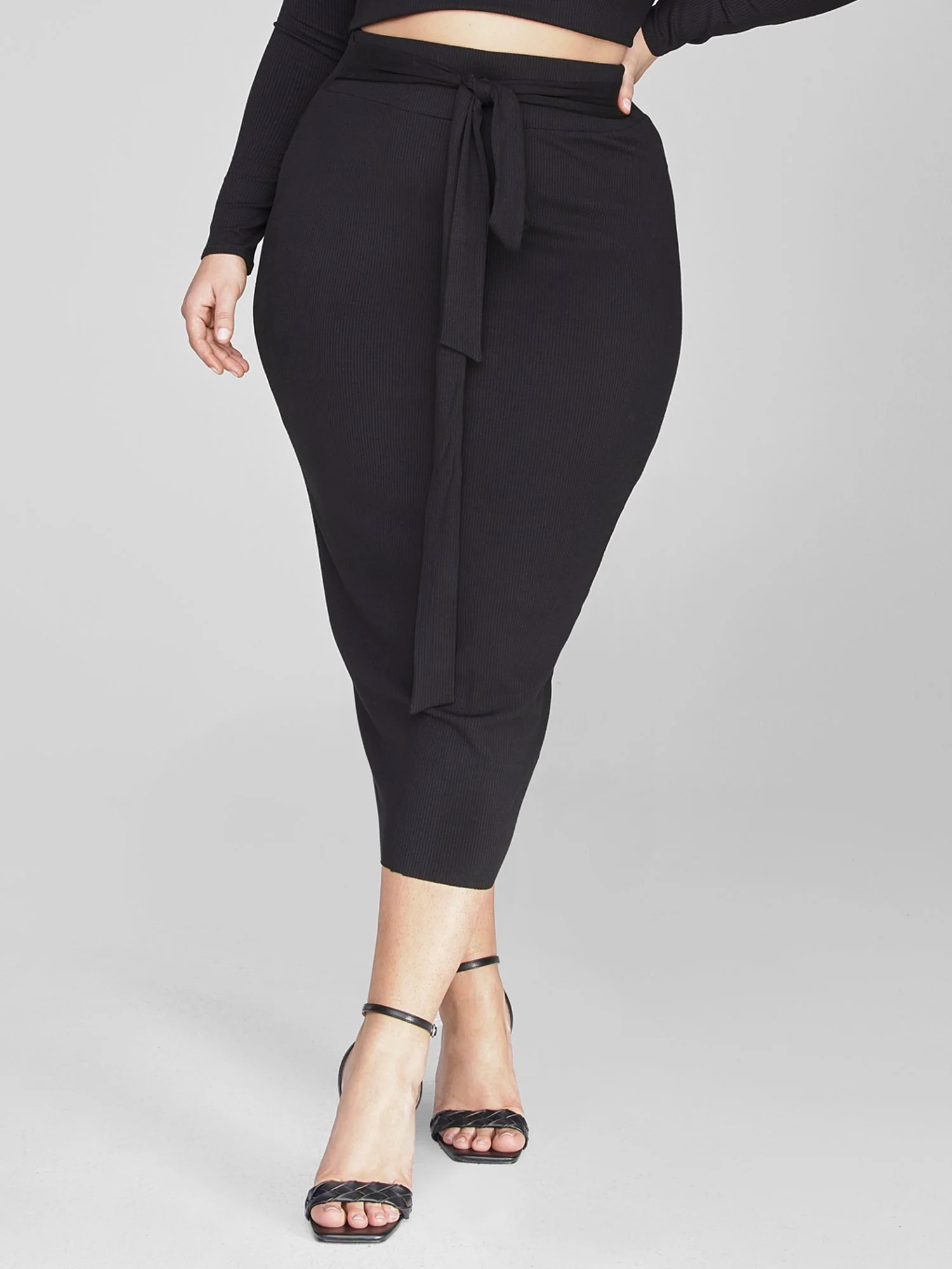 FTF Essentials - Rib Knit Tie Knot Skirt - Image 2