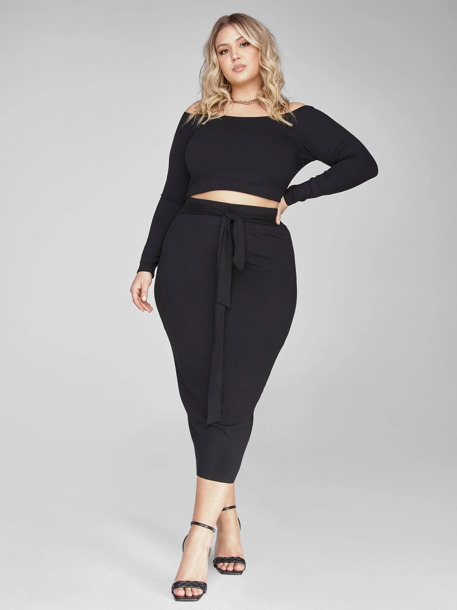 FTF Essentials - Rib Knit Tie Knot Skirt - Image 4