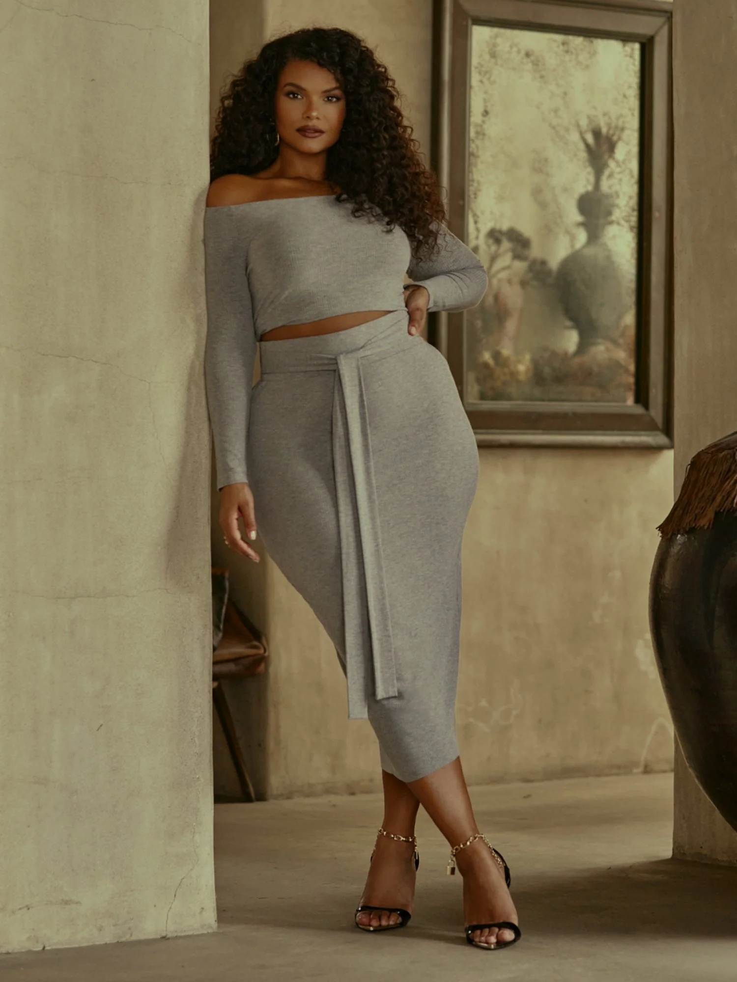 FTF Essentials - Rib Knit Tie Knot Skirt - Image 8