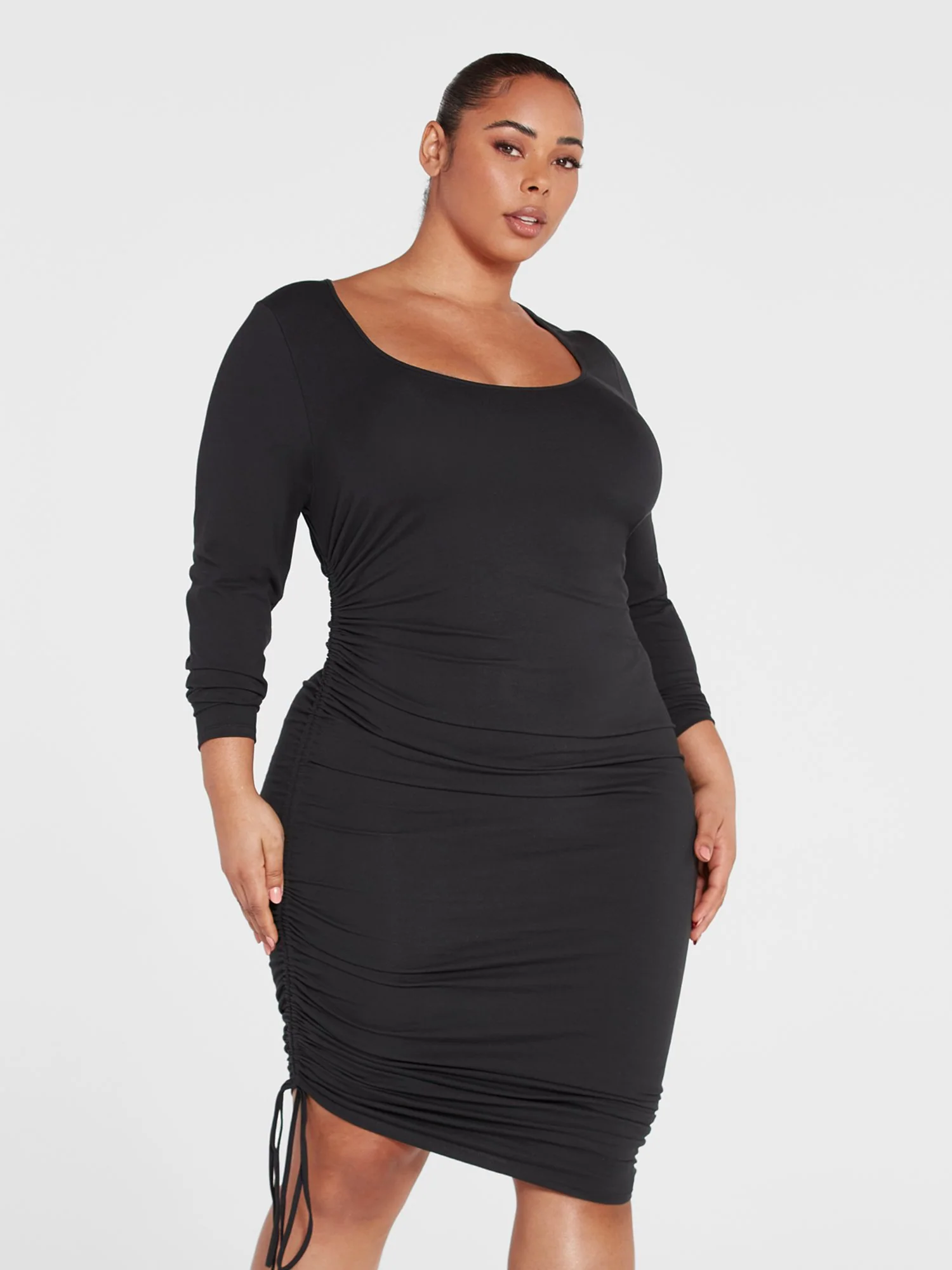 FTF Essentials - The Long Sleeve Ruched Dress - Image 2