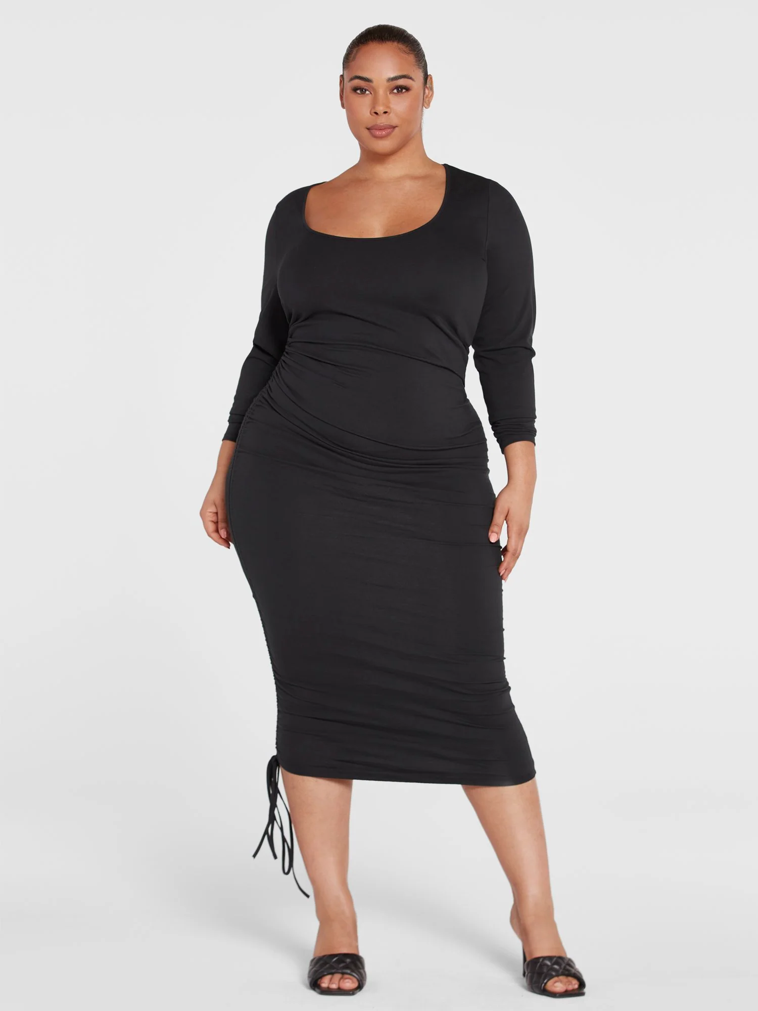 FTF Essentials - The Long Sleeve Ruched Dress - Image 3