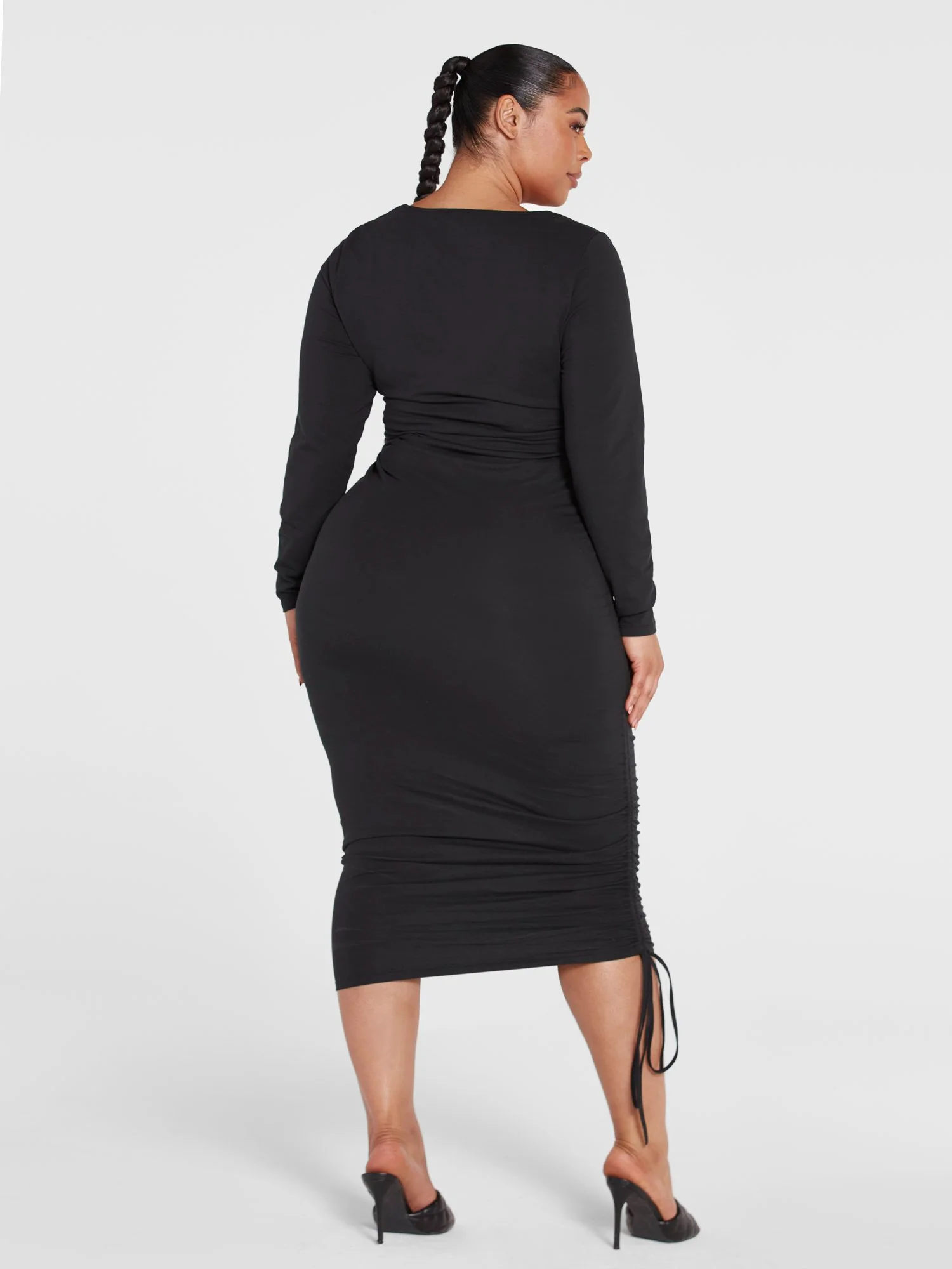 FTF Essentials - The Long Sleeve Ruched Dress - Image 4