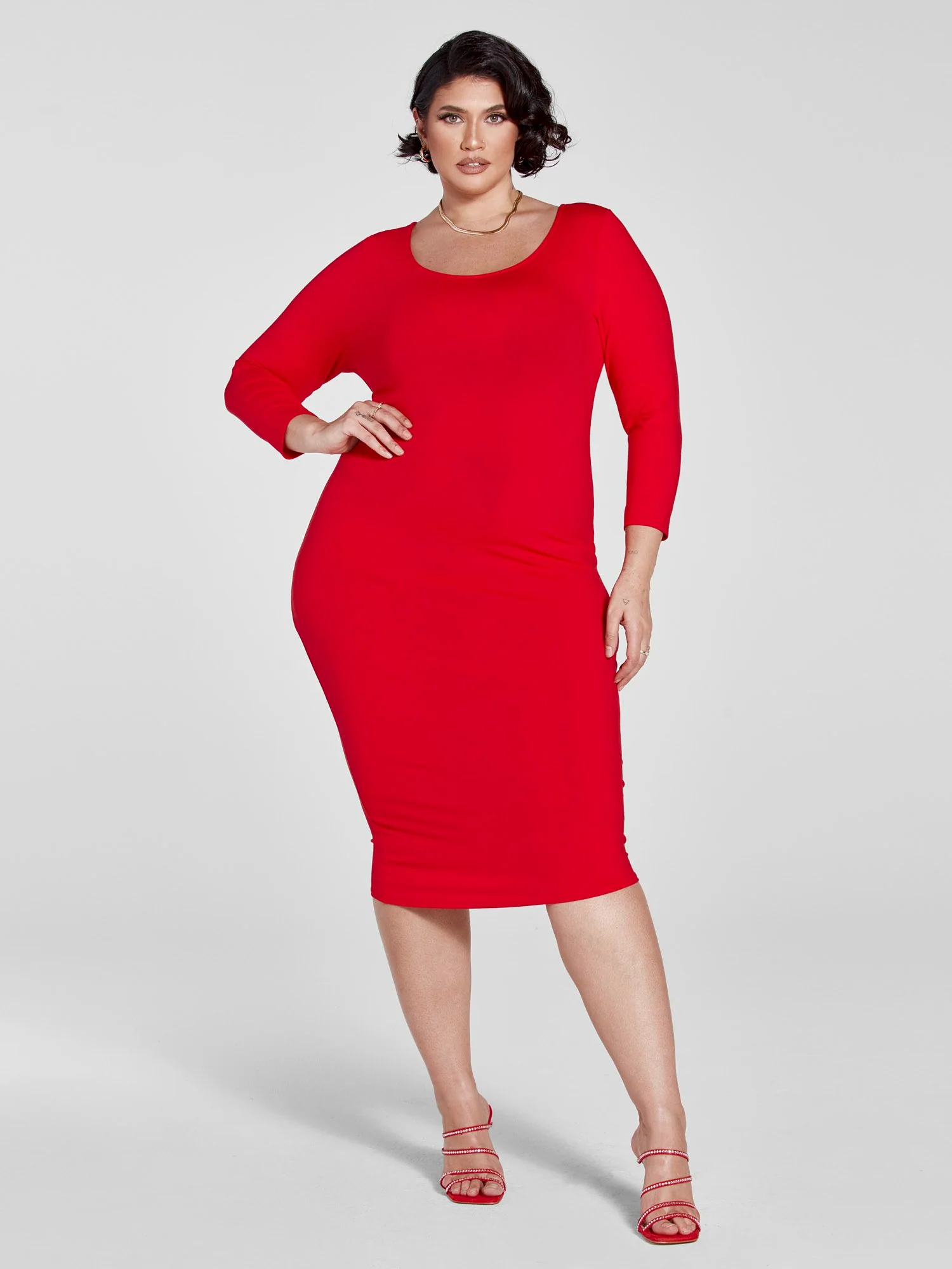 FTF Signature Everyday Three-Quarter Sleeve Midi Dress - Image 7