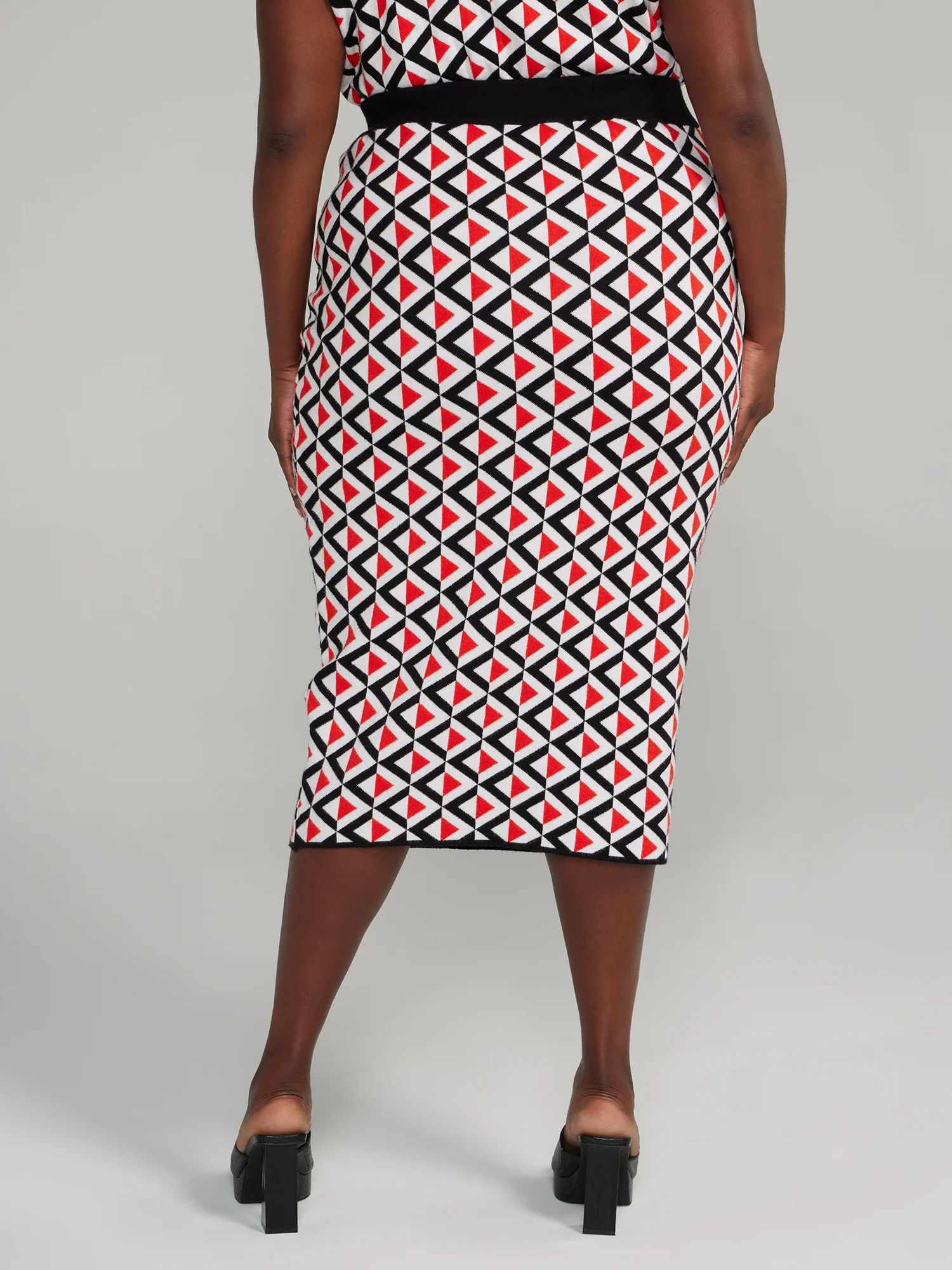 Geo Print Sweater Skirt - Image 3
