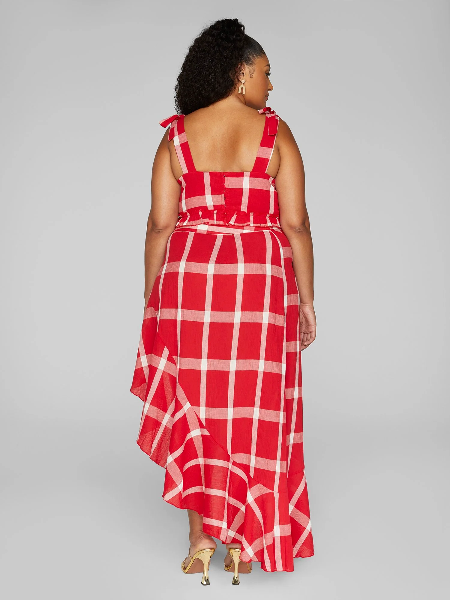 Gina Plaid Ruffle Maxi Skirt - Image 4