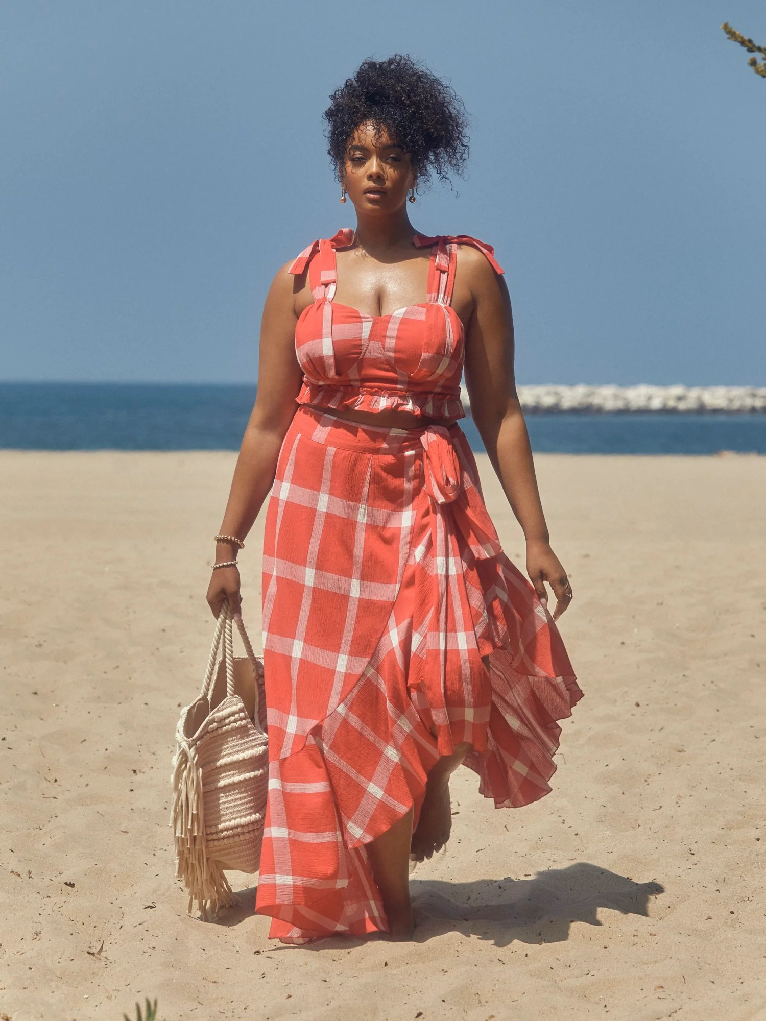 Gina Plaid Ruffle Maxi Skirt - Image 5