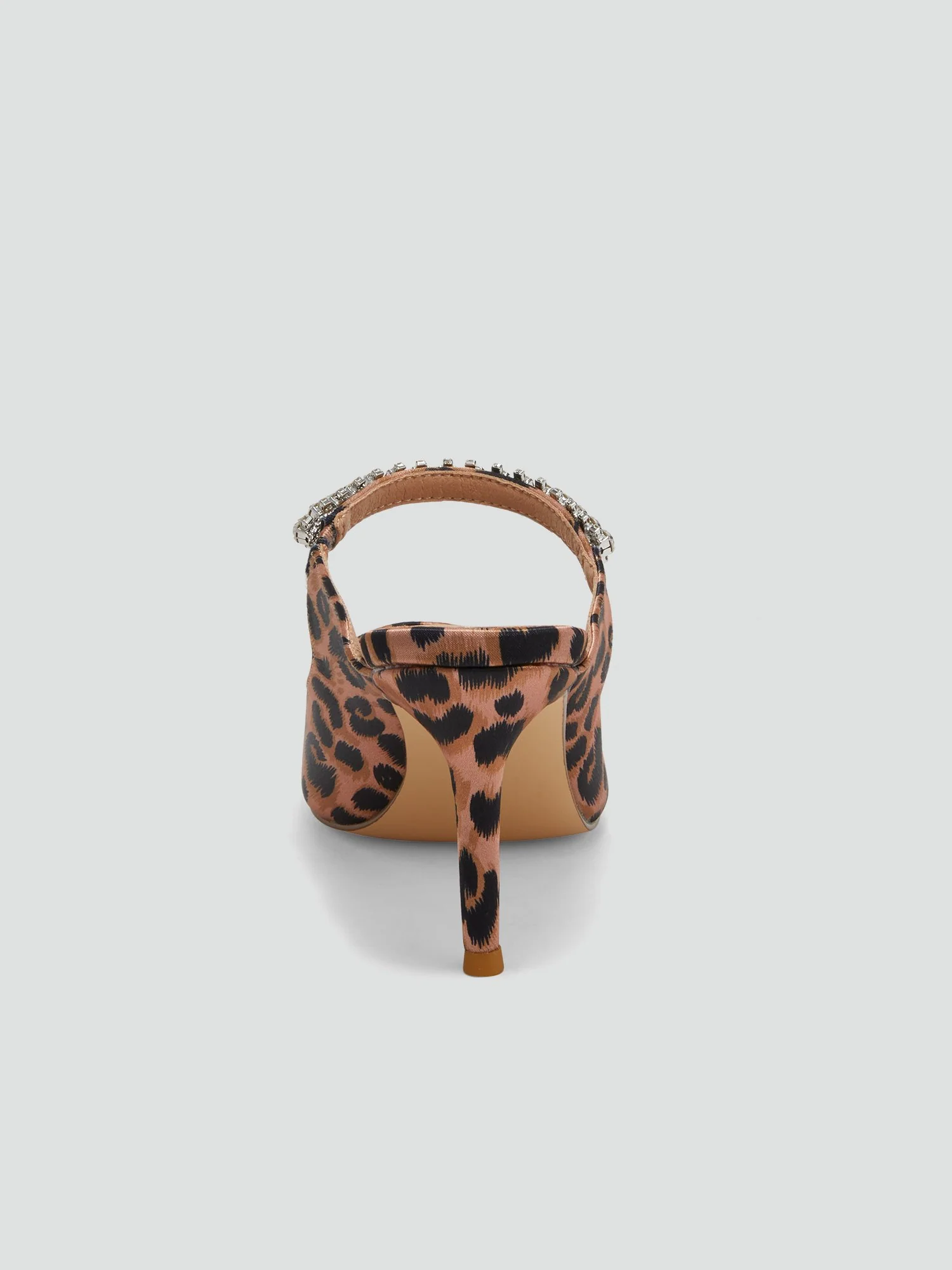 Giovanna Leopard Print Rhinestone Strap Heels - Image 3