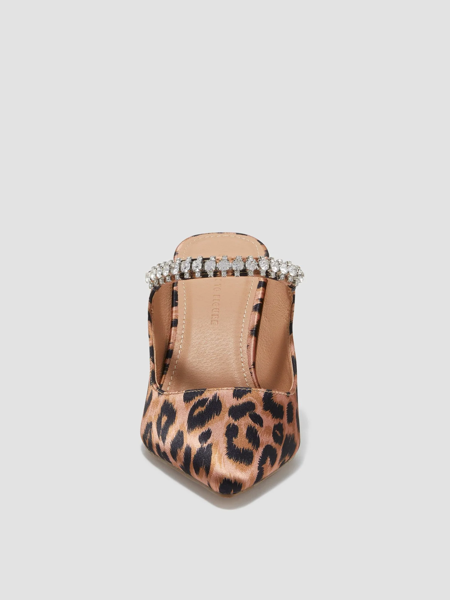 Giovanna Leopard Print Rhinestone Strap Heels - Image 6