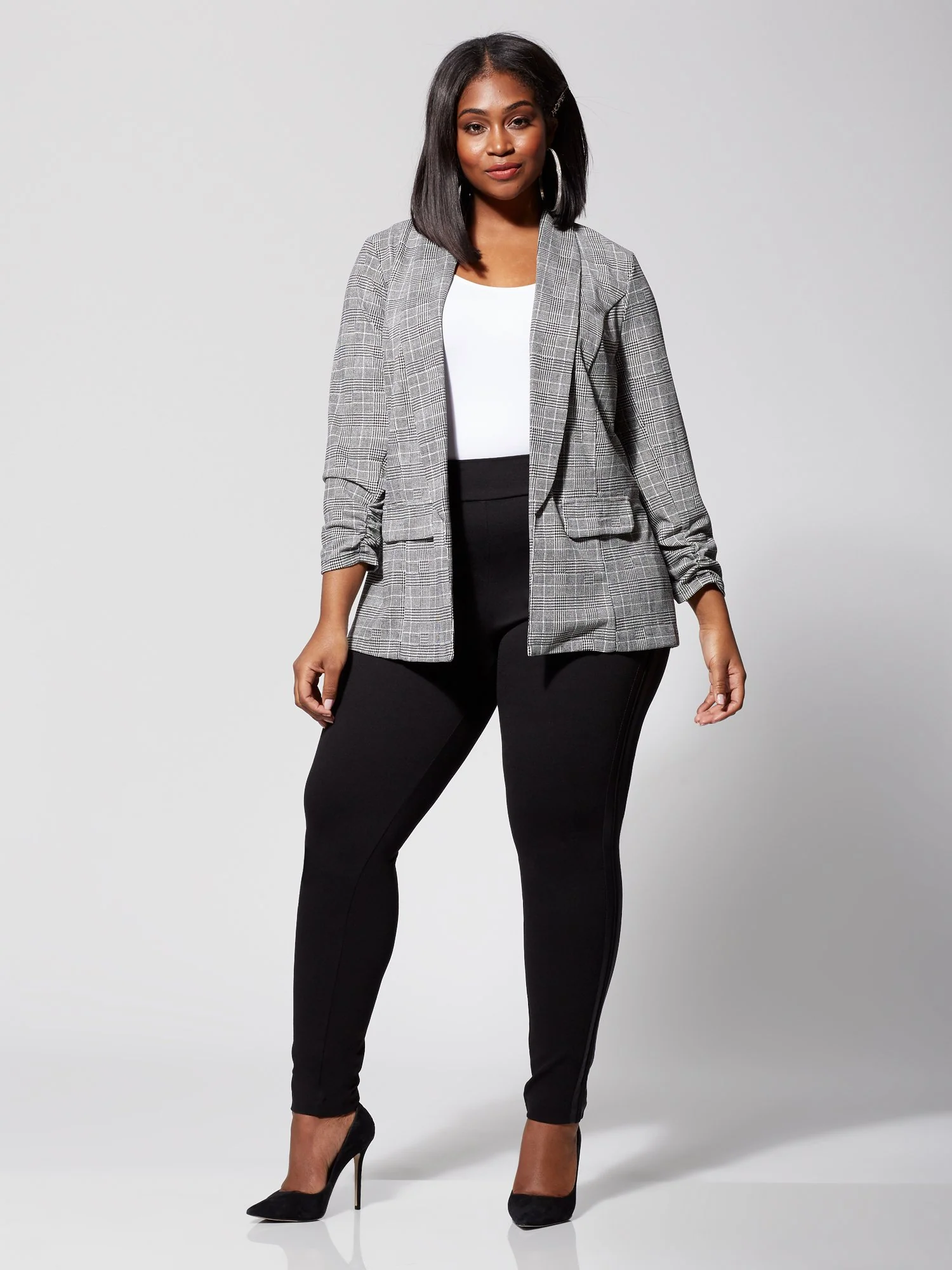 Good Form Faux-Leather Stripe Ponte Pants - Image 6