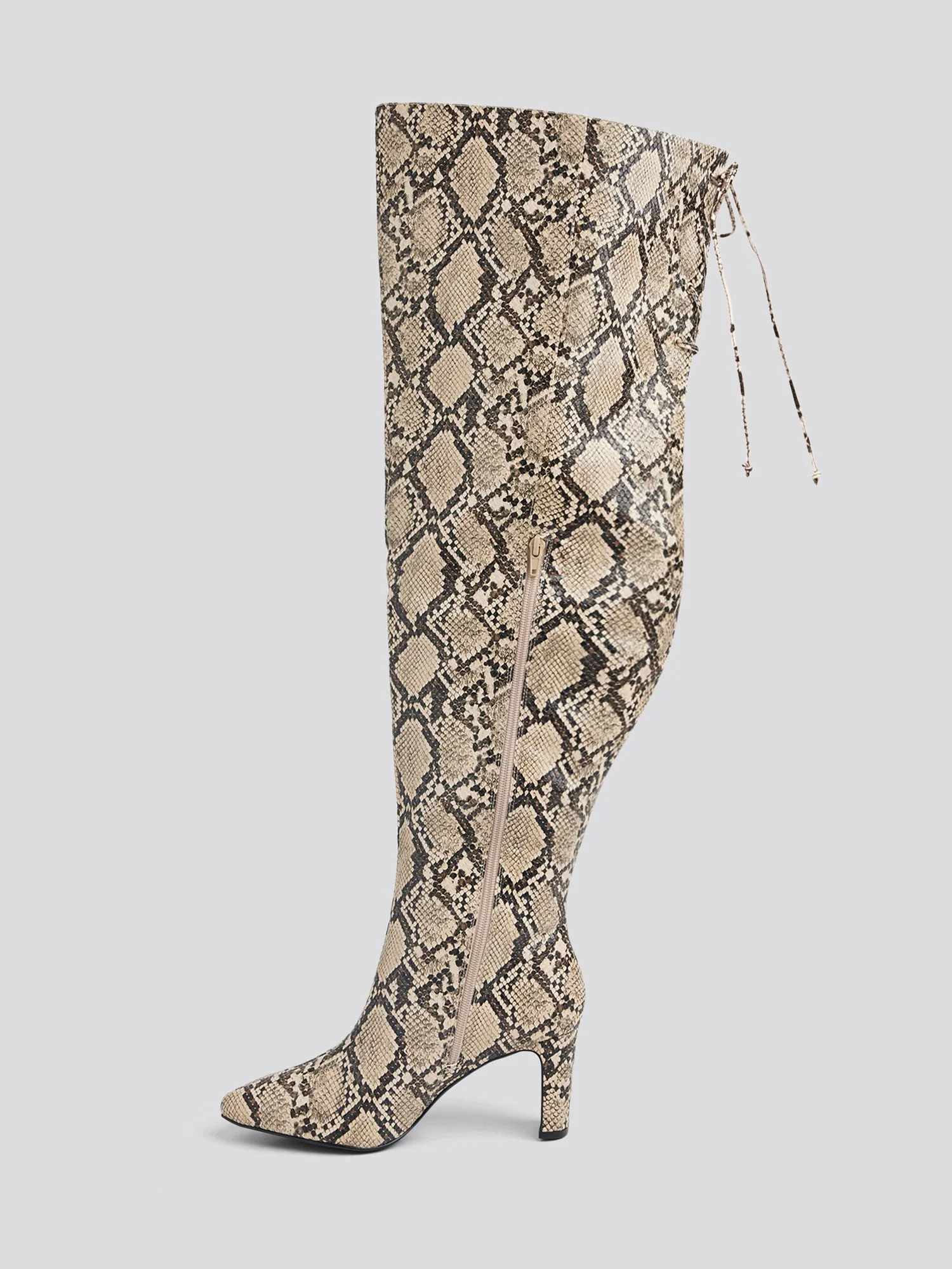 Hayya Snake Print Thigh-High Boots - Nadia x FTF - Image 5