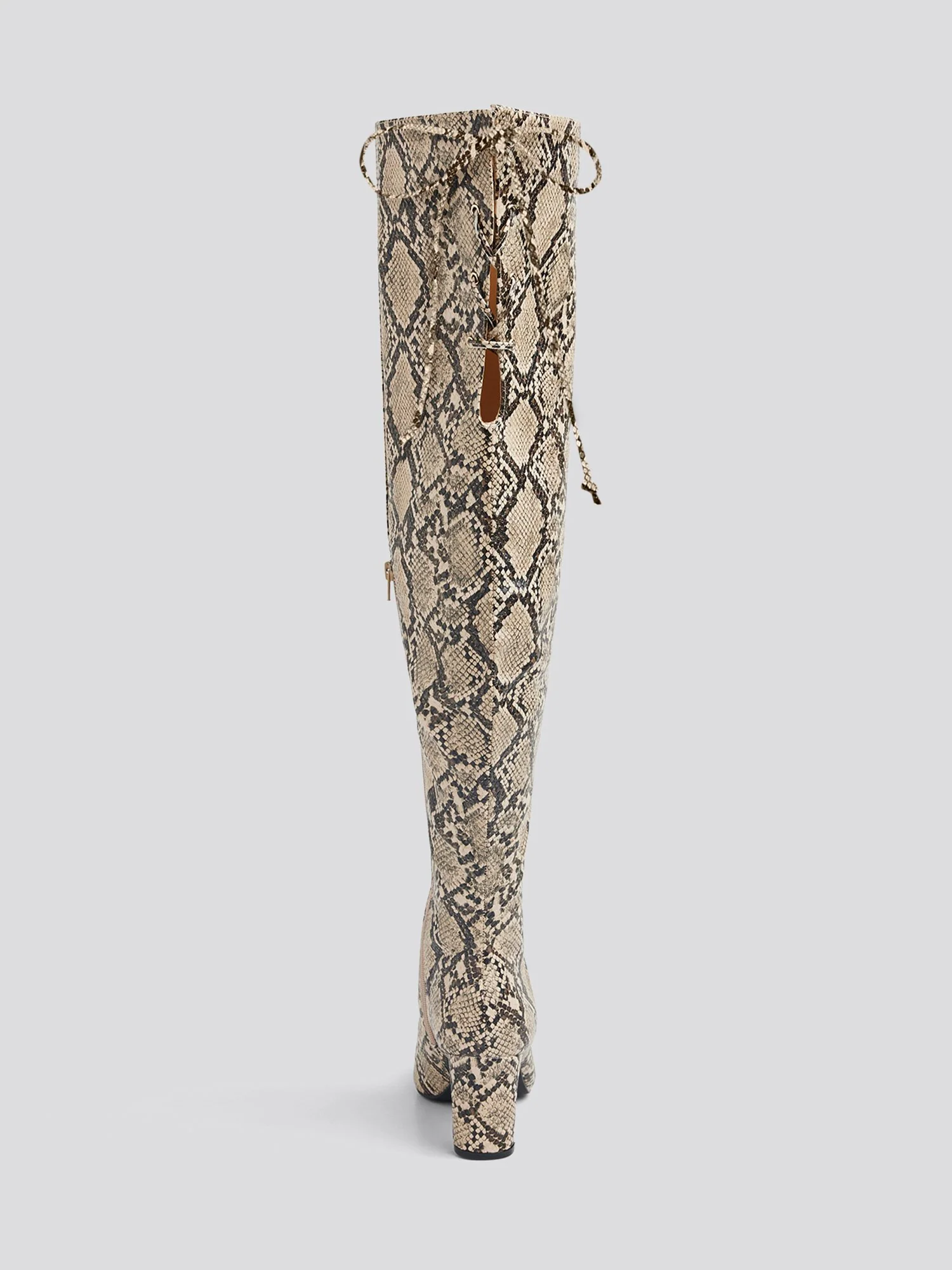 Hayya Snake Print Thigh-High Boots - Nadia x FTF - Image 6