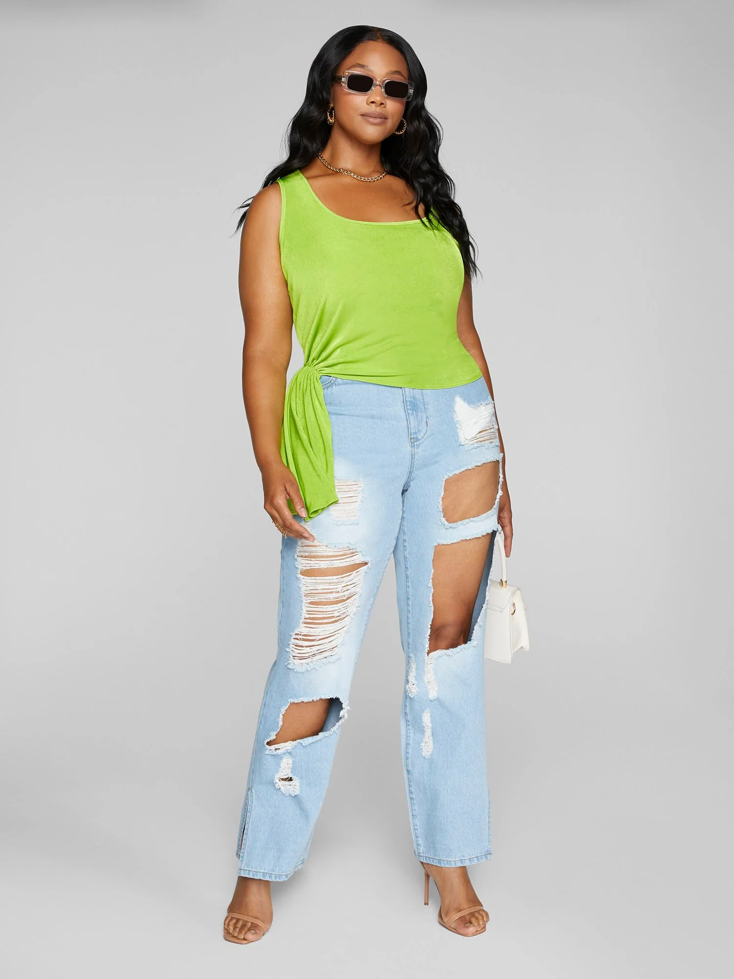 Hazel Side Drape Tank Top - Image 2
