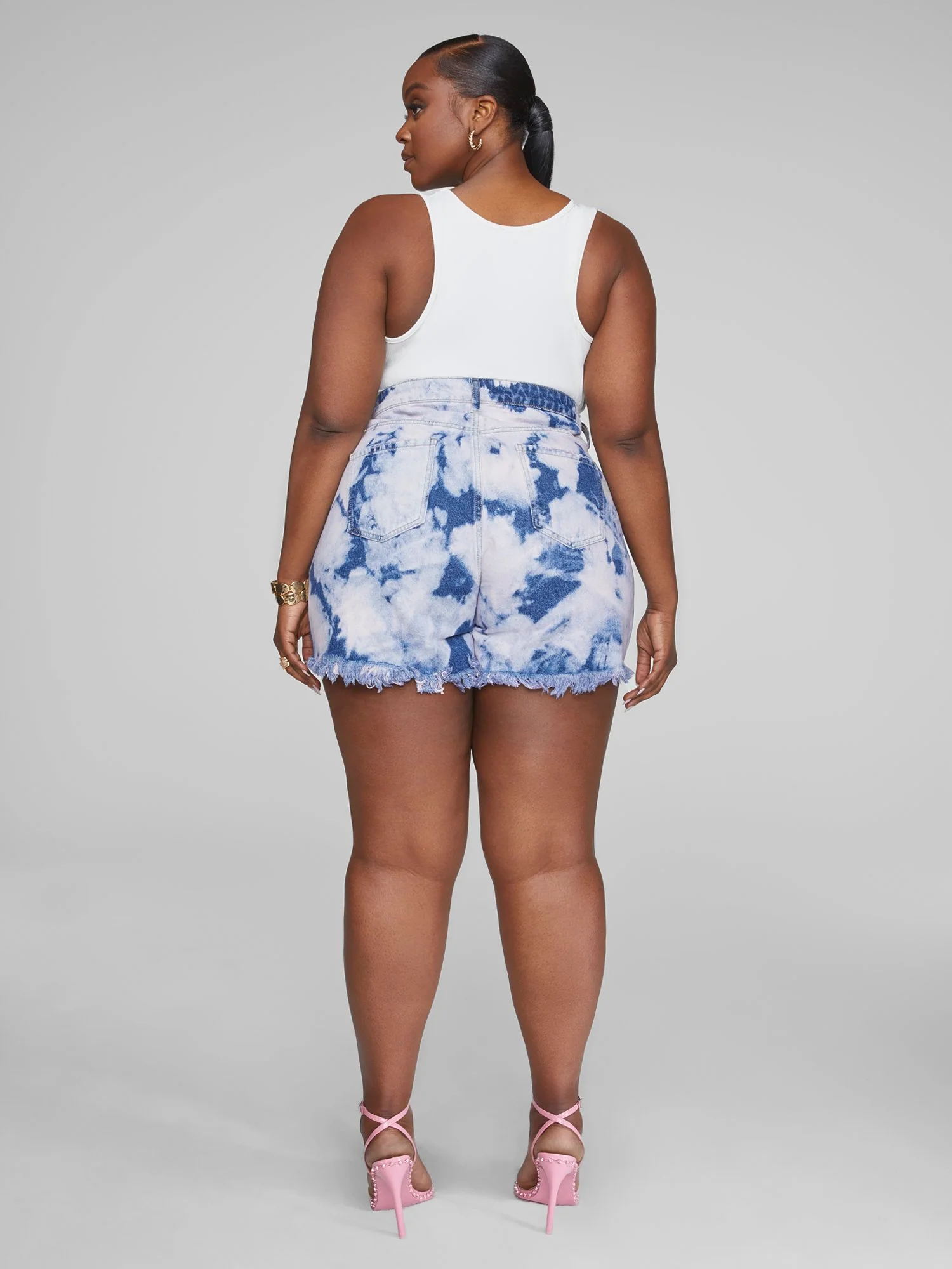 High Rise Acid Wash Cutoff Shorts - Image 5