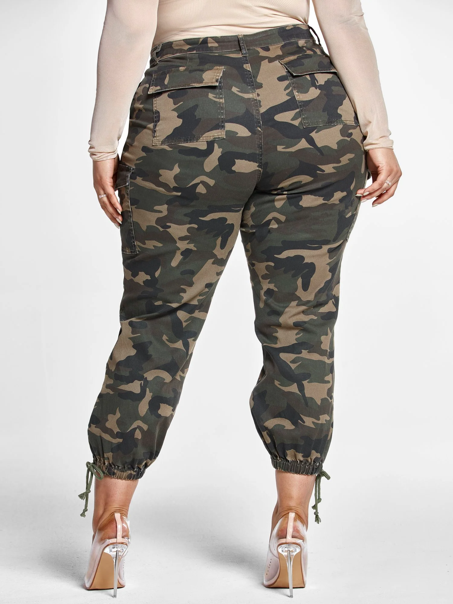 High Rise Camo Jogger Style Jeans - Image 3