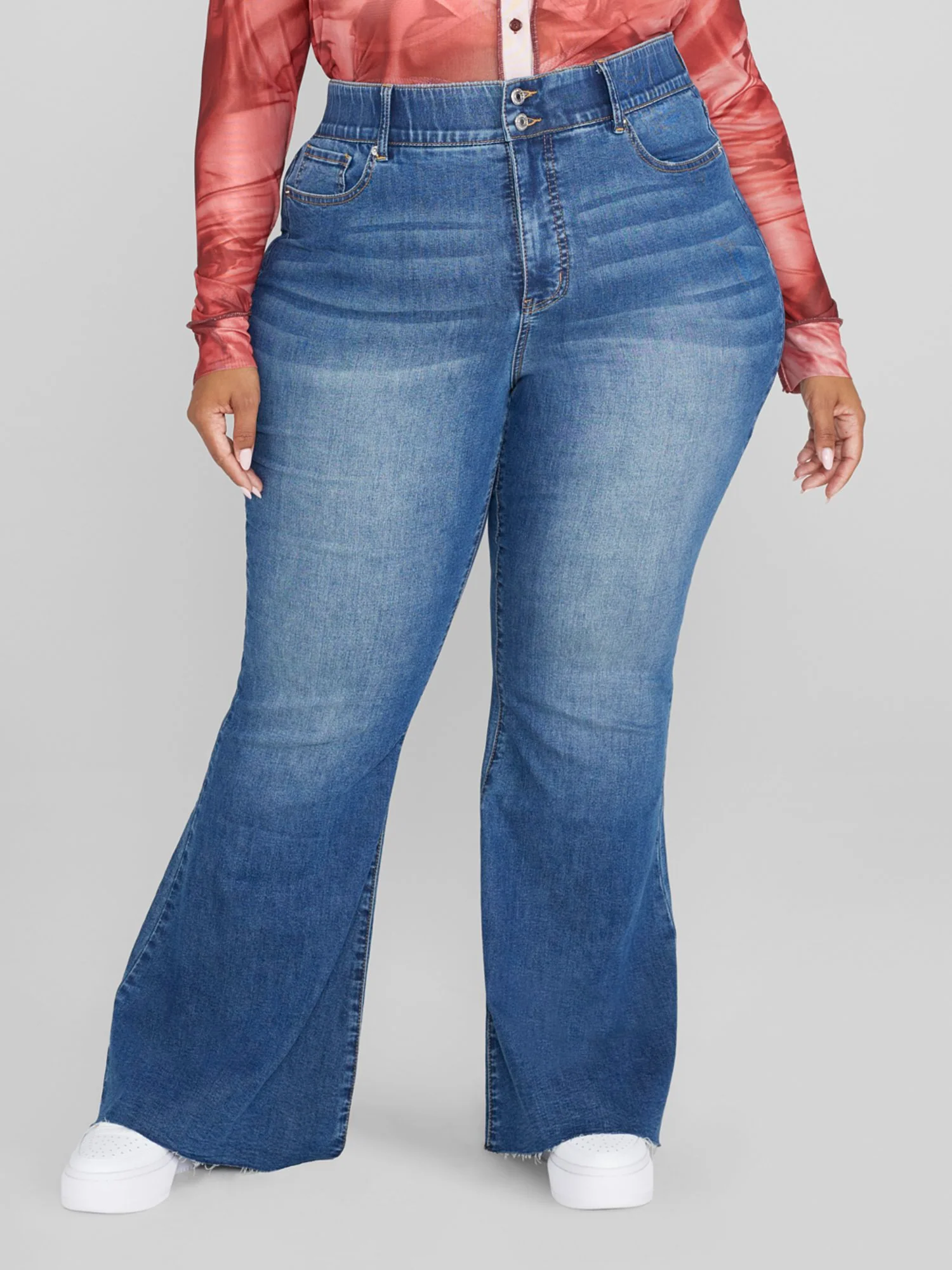 High Rise Curvy Fit Flare Jeans - Image 2