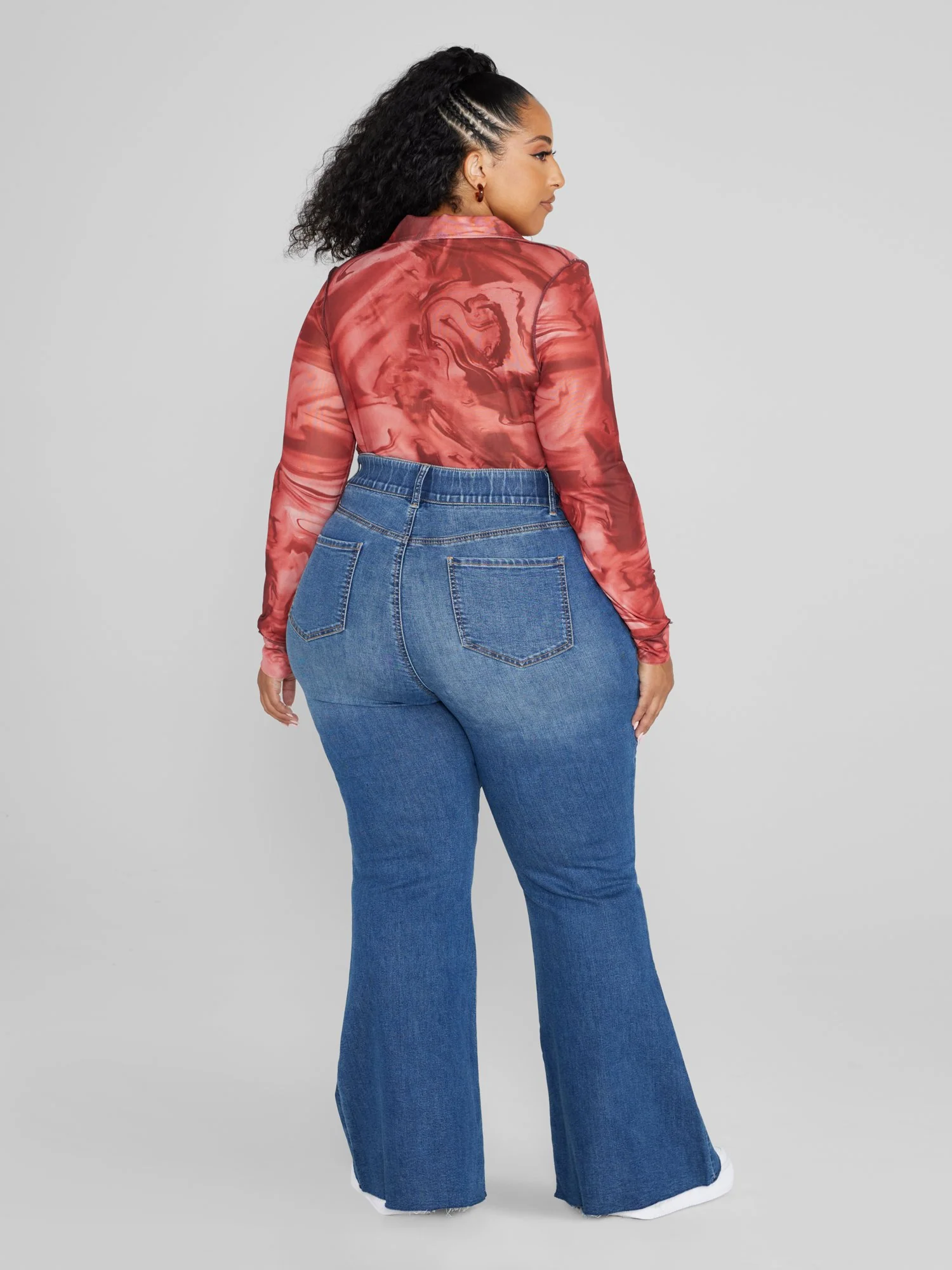 High Rise Curvy Fit Flare Jeans - Image 4