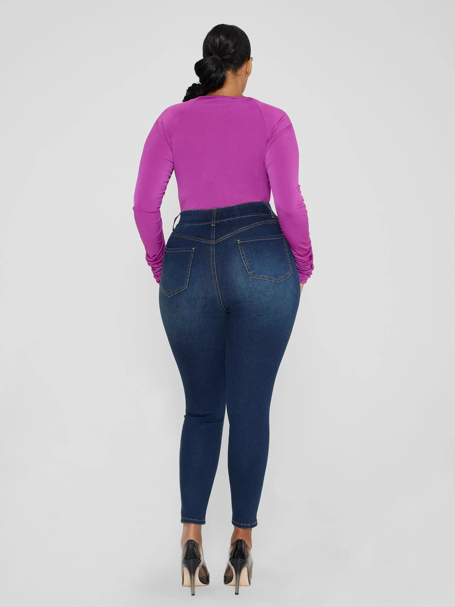 High Rise Curvy Fit Skinny Jeans - Tall Inseam - Image 4