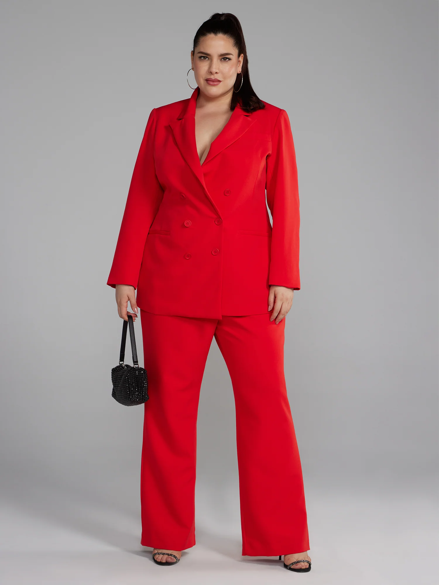 High Rise Flare Leg Suit Pants - Image 4
